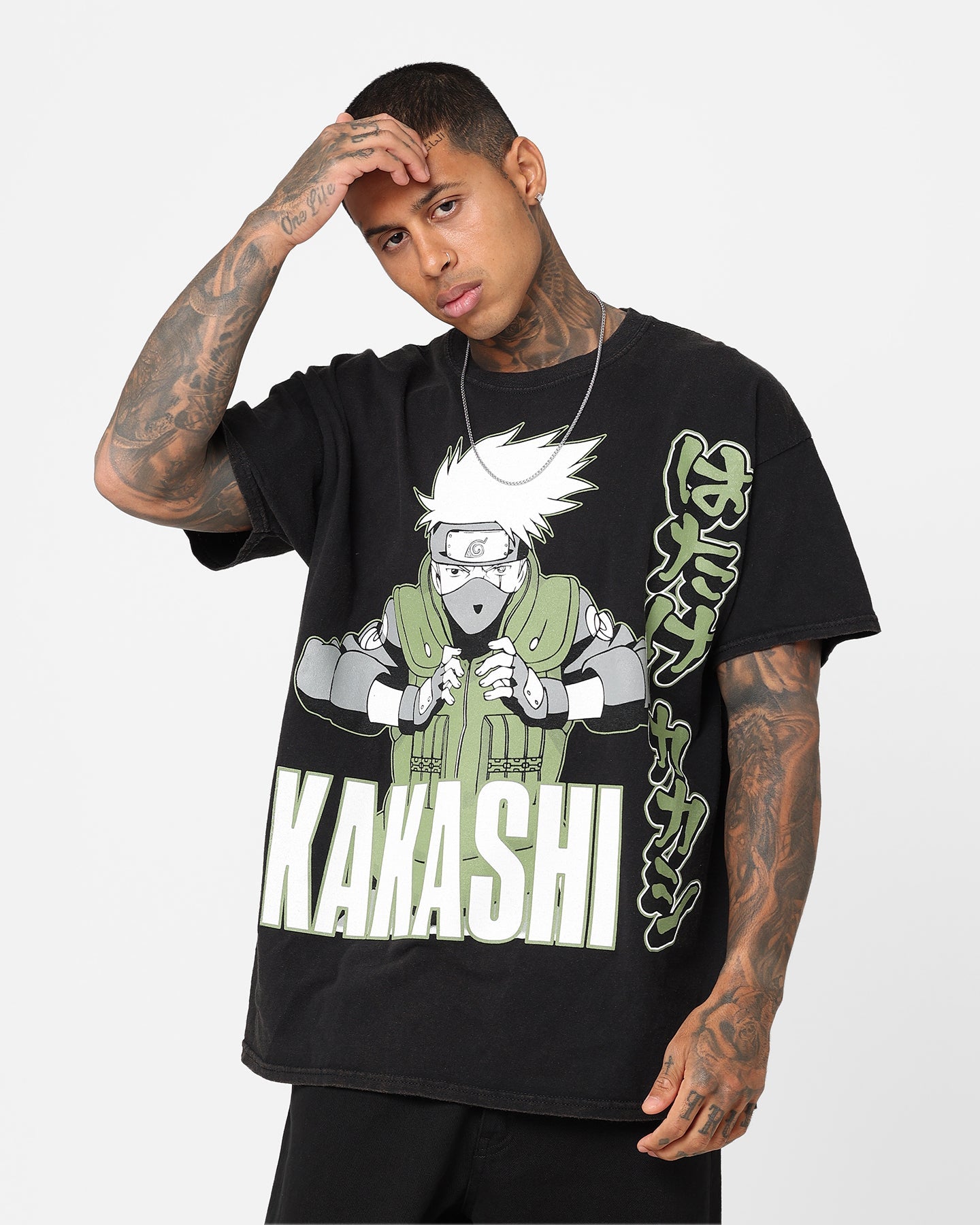 Goat Crew X Naruto Kakashi Vintage T-Shirt Black Wash