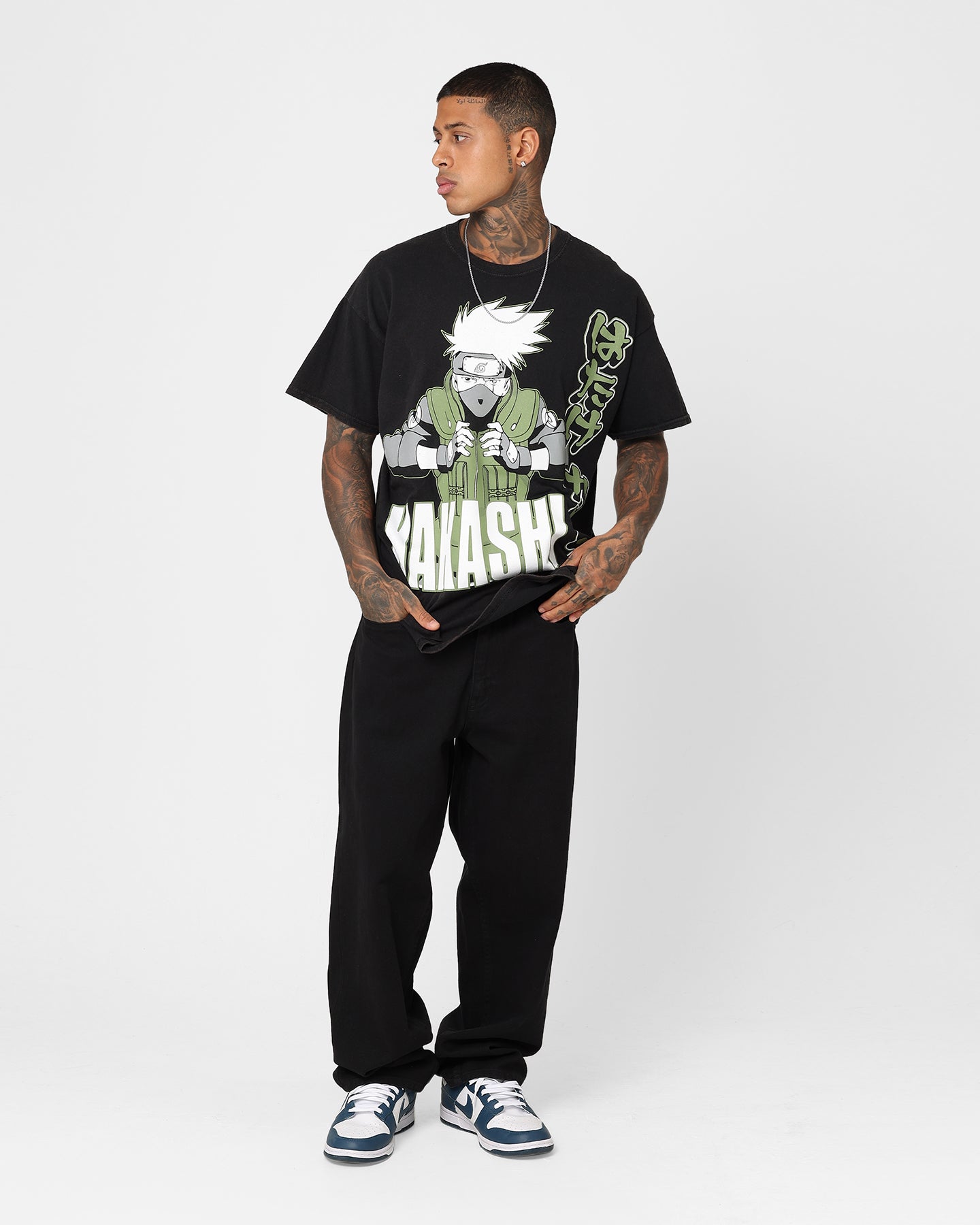 Goat Crew X Naruto Kakashi Vintage T-Shirt Black Wash