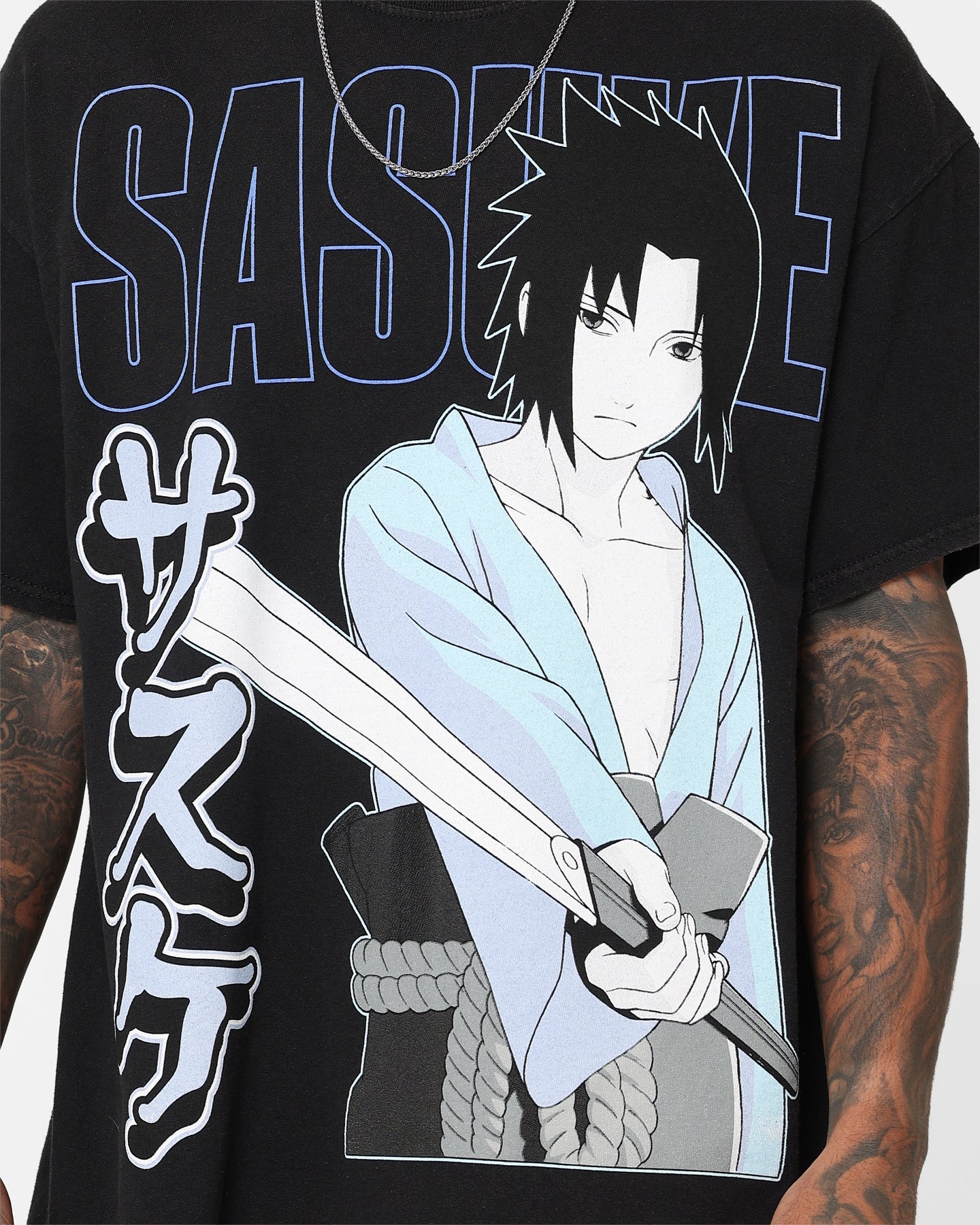 Goat Crew X Naruto Sasuke Vintage T-Shirt Black Wash