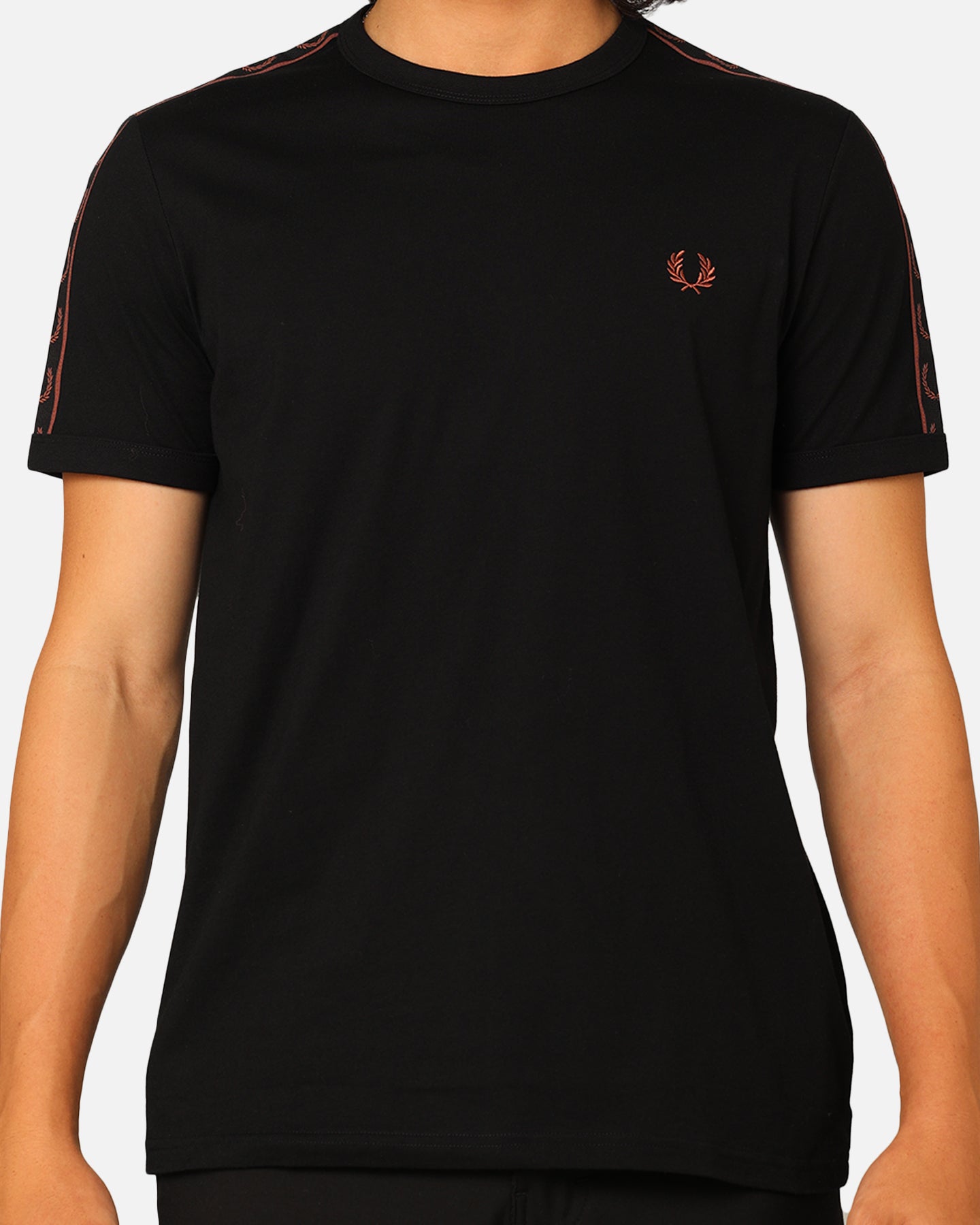 Fred Perry Contrast Tape Ringer T-Shirt Black/Whisky Brown