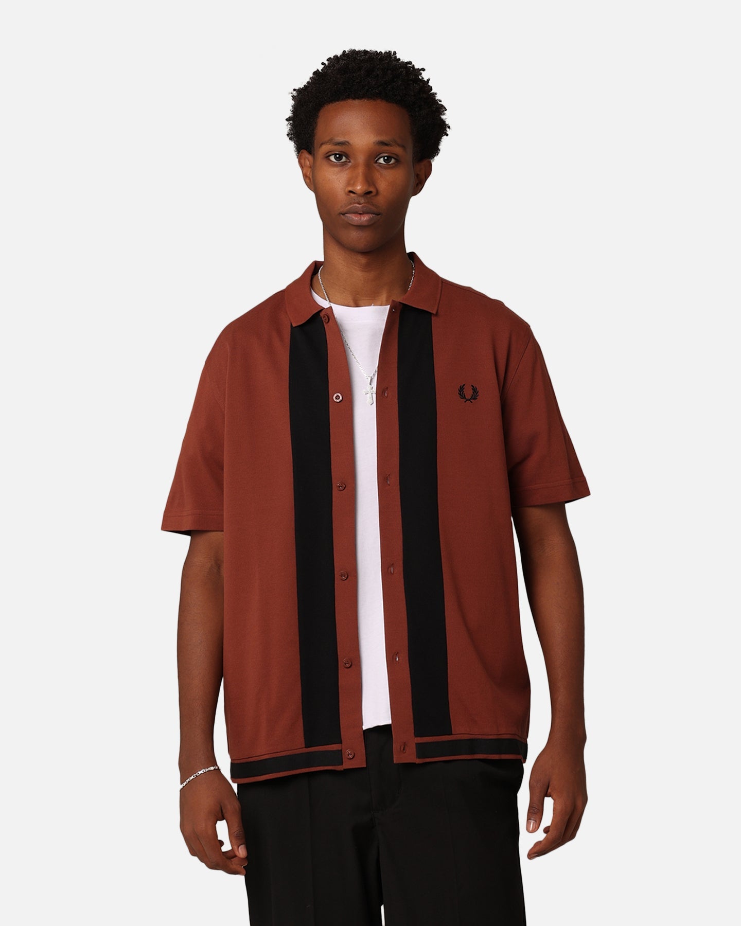 Fred Perry Panel Polo Shirt Whisky Brown