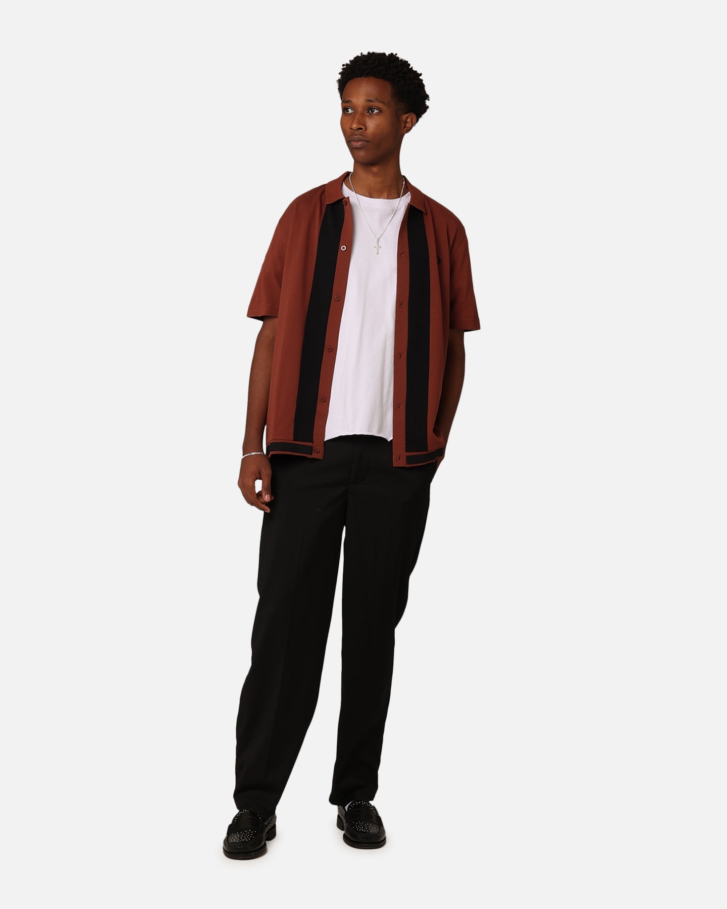 Fred Perry Panel Polo Shirt Whisky Brown