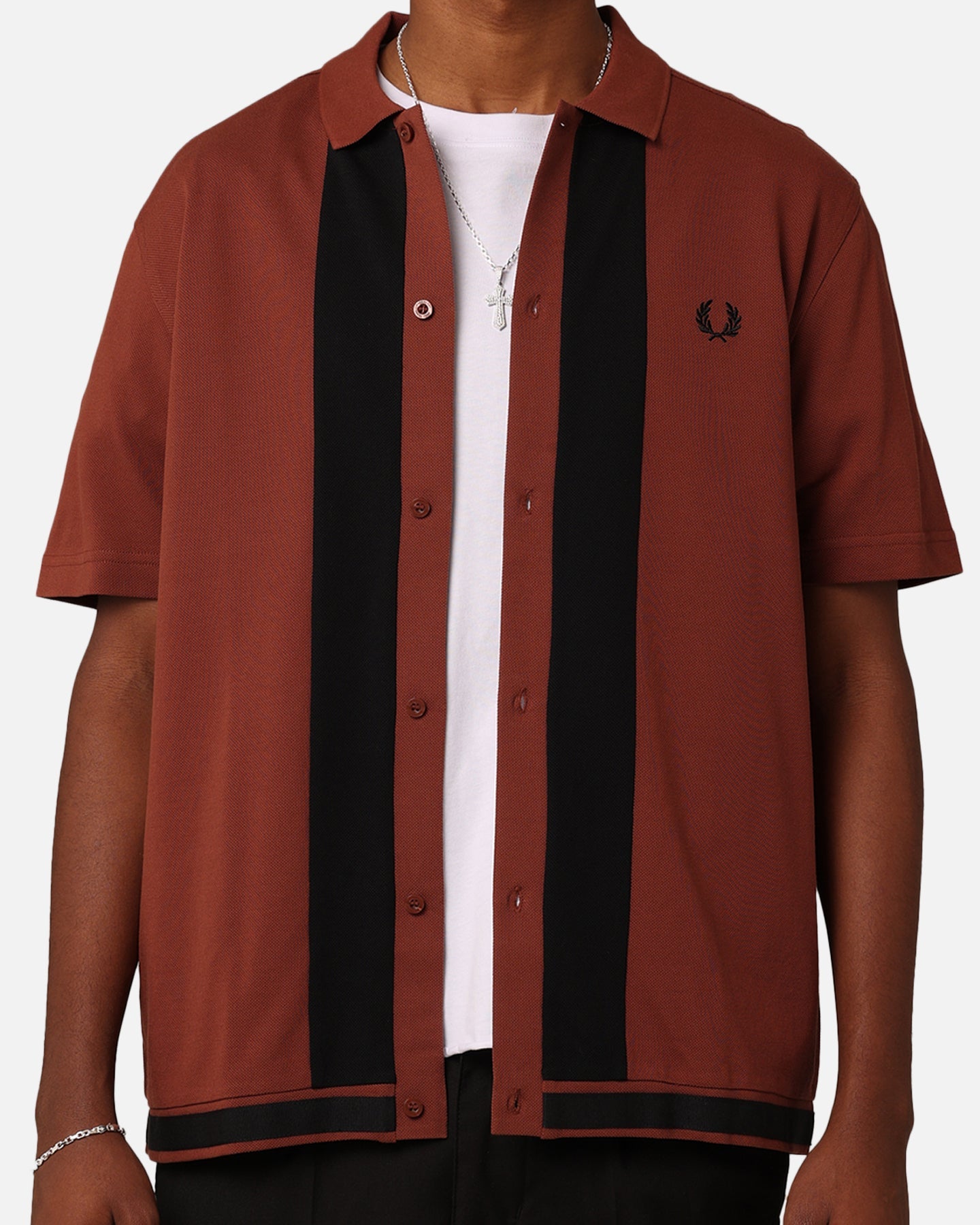 Fred Perry Panel Polo Shirt Whisky Brown