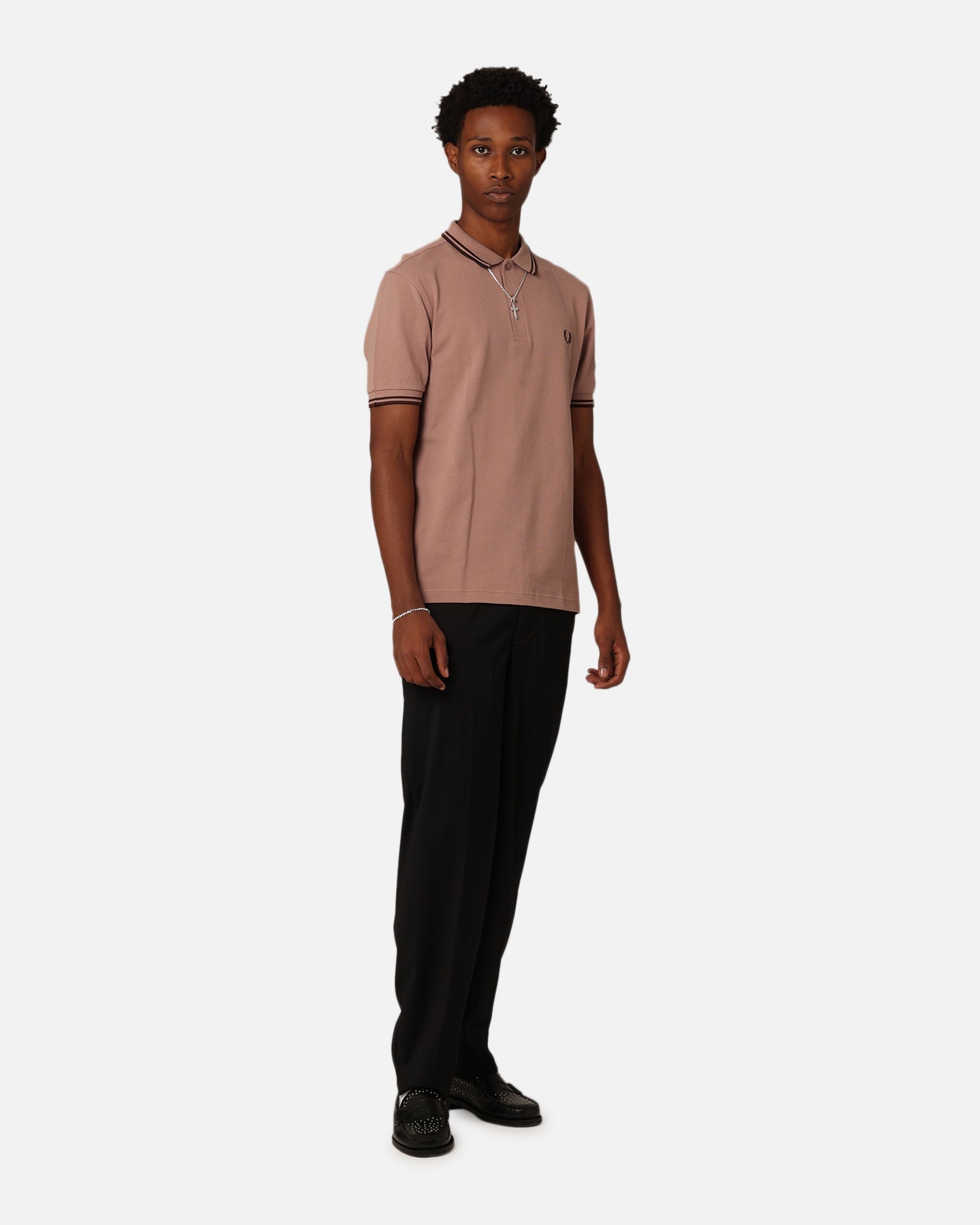 Fred Perry Twin Tipped Polo Shirt Dark Pink