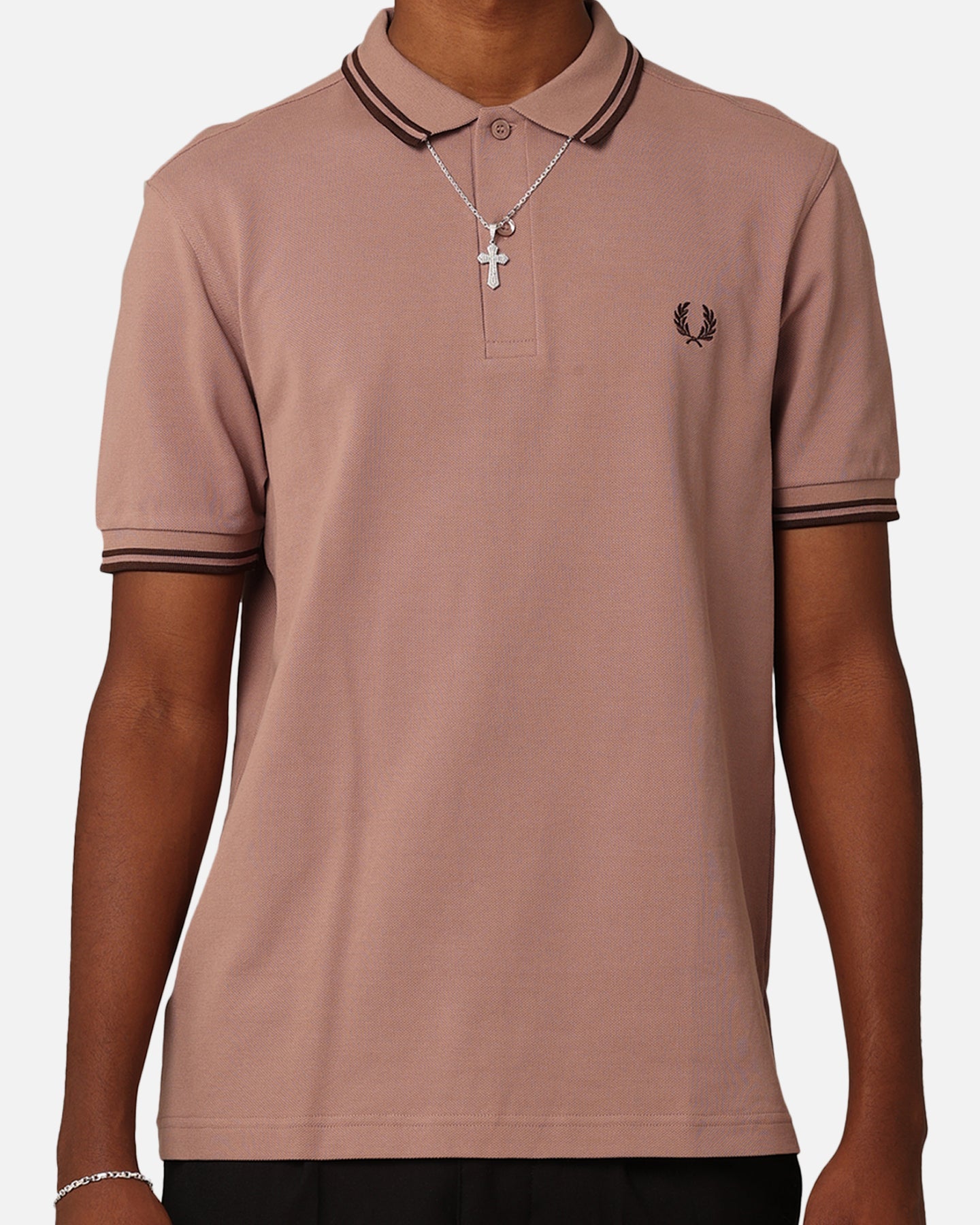 Fred Perry Twin Tipped Polo Shirt Dark Pink