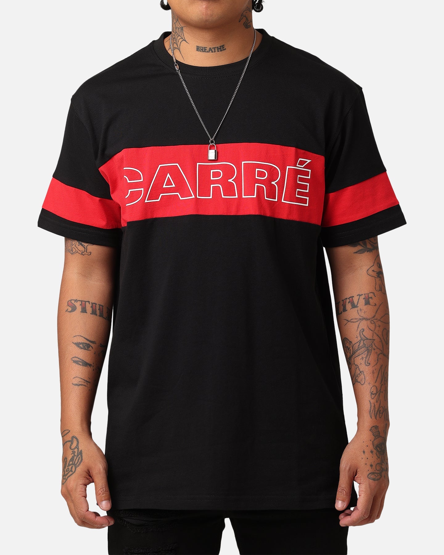 Carre Bars T-Shirt Black/Red