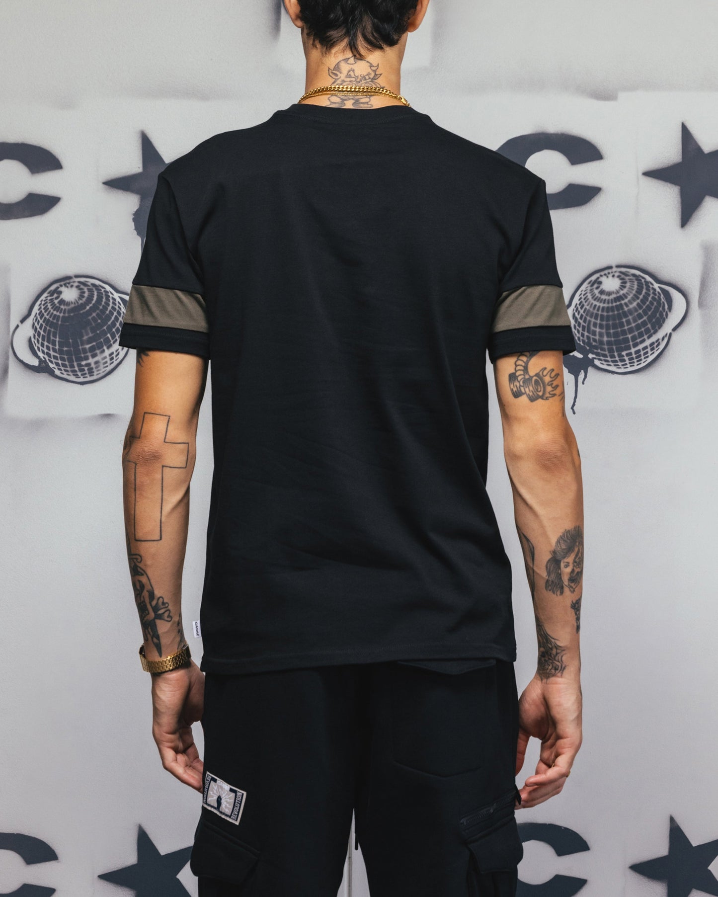 Carre Bars T-Shirt Black/Khaki