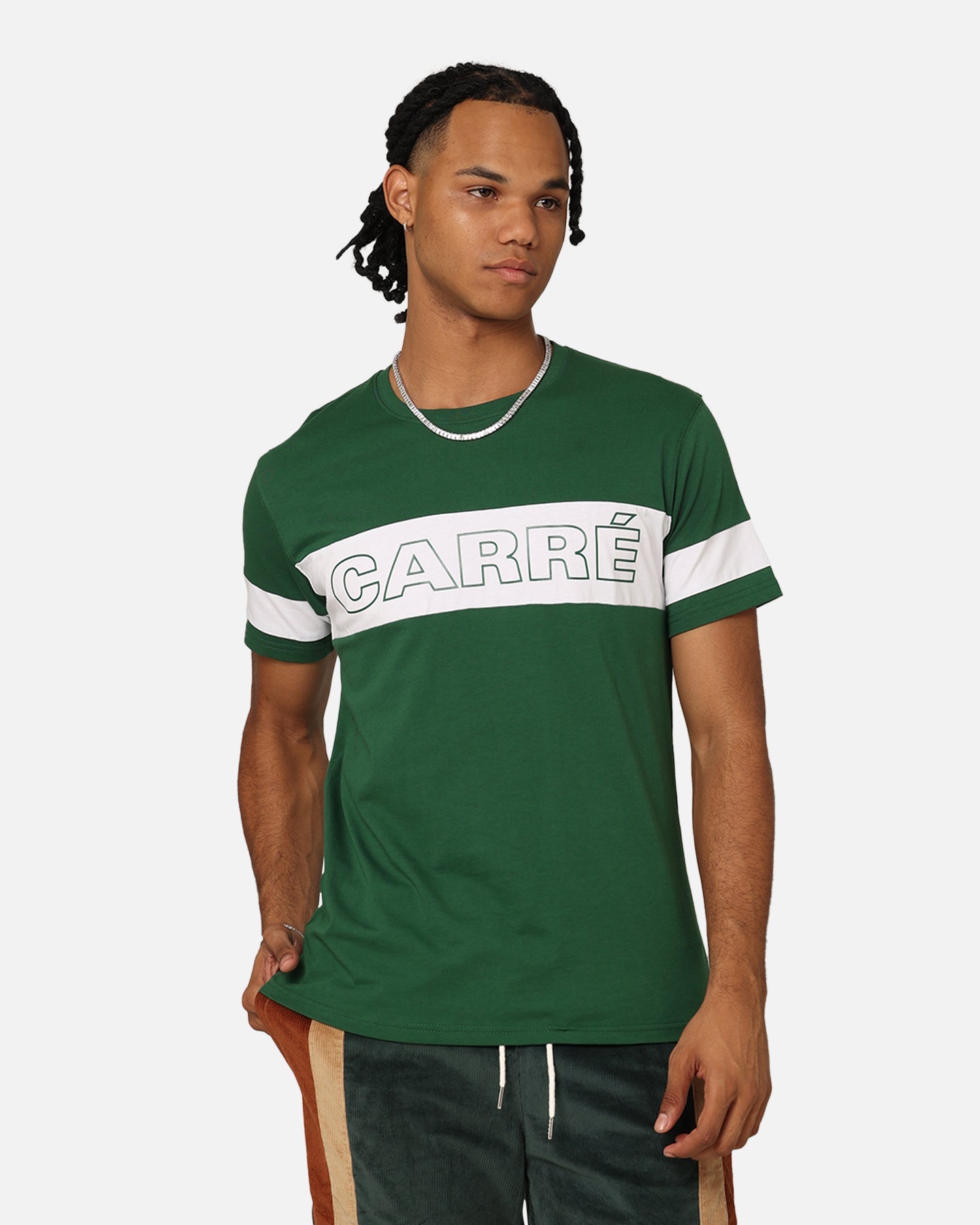Carr√© Bars T-Shirt Green/White