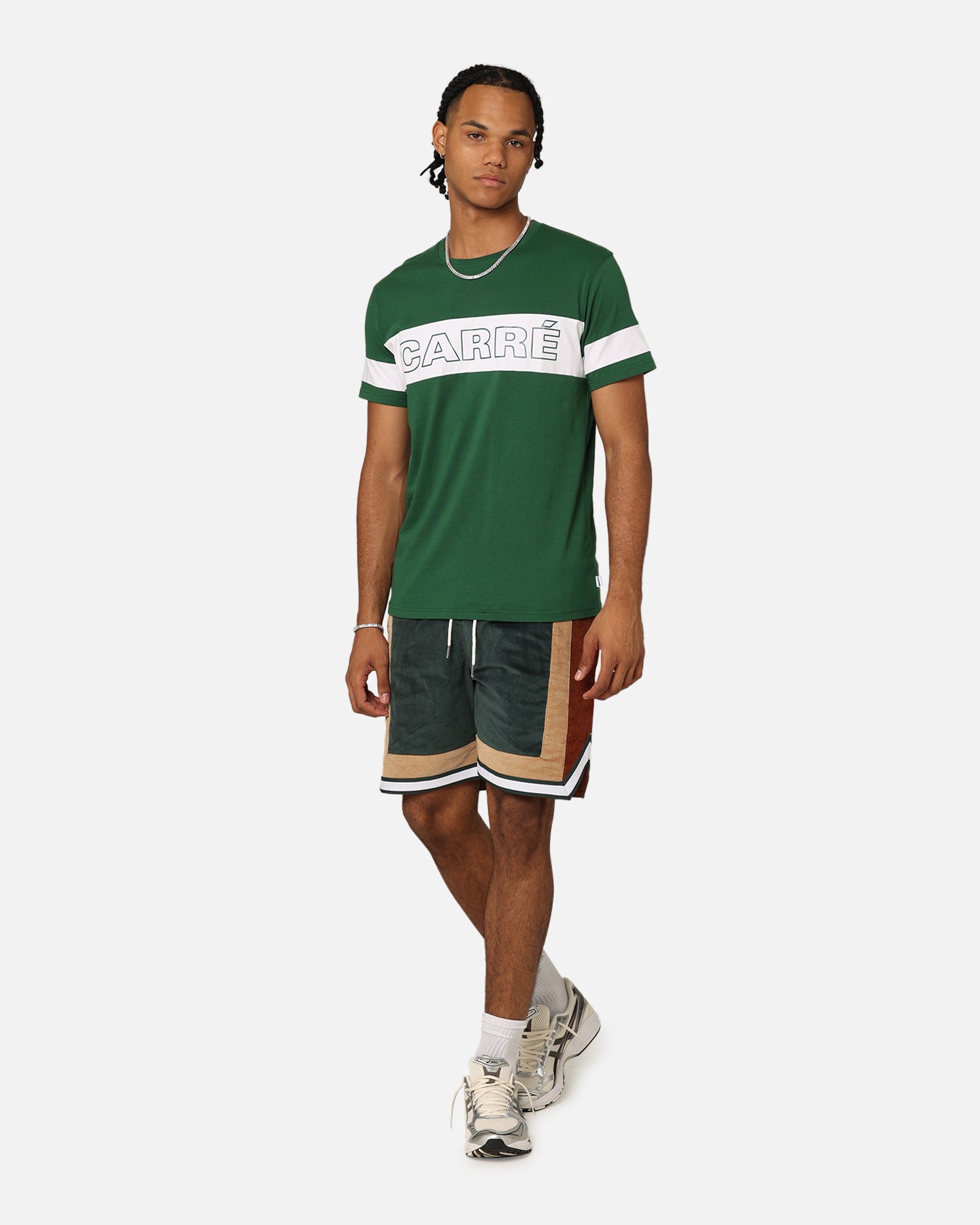 Carr√© Bars T-Shirt Green/White