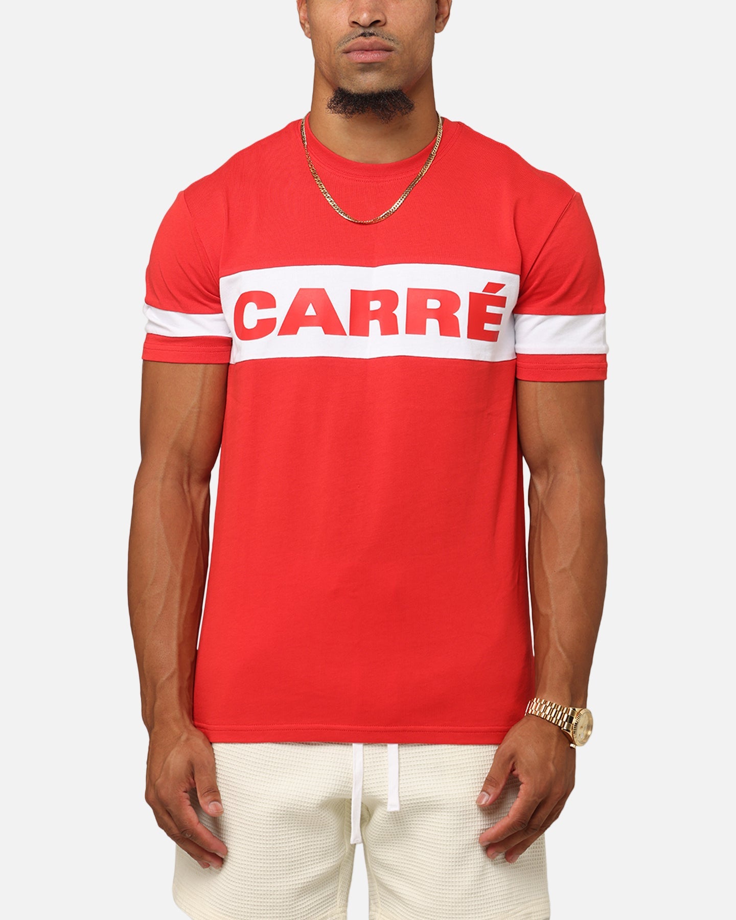 Carre Bars T-Shirt Red/White