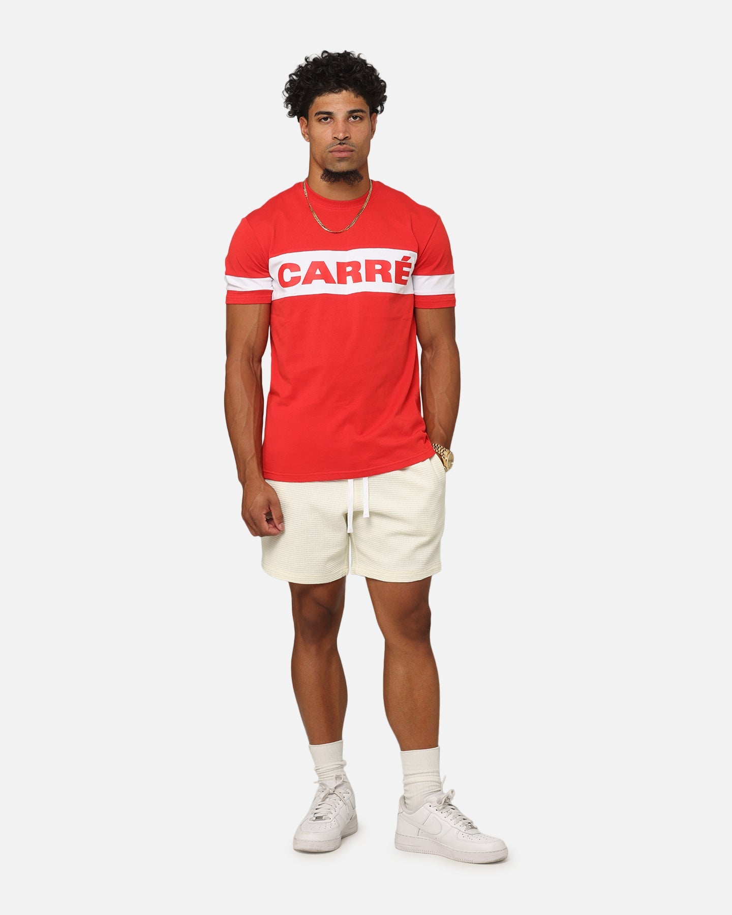 Carre Bars T-Shirt Red/White