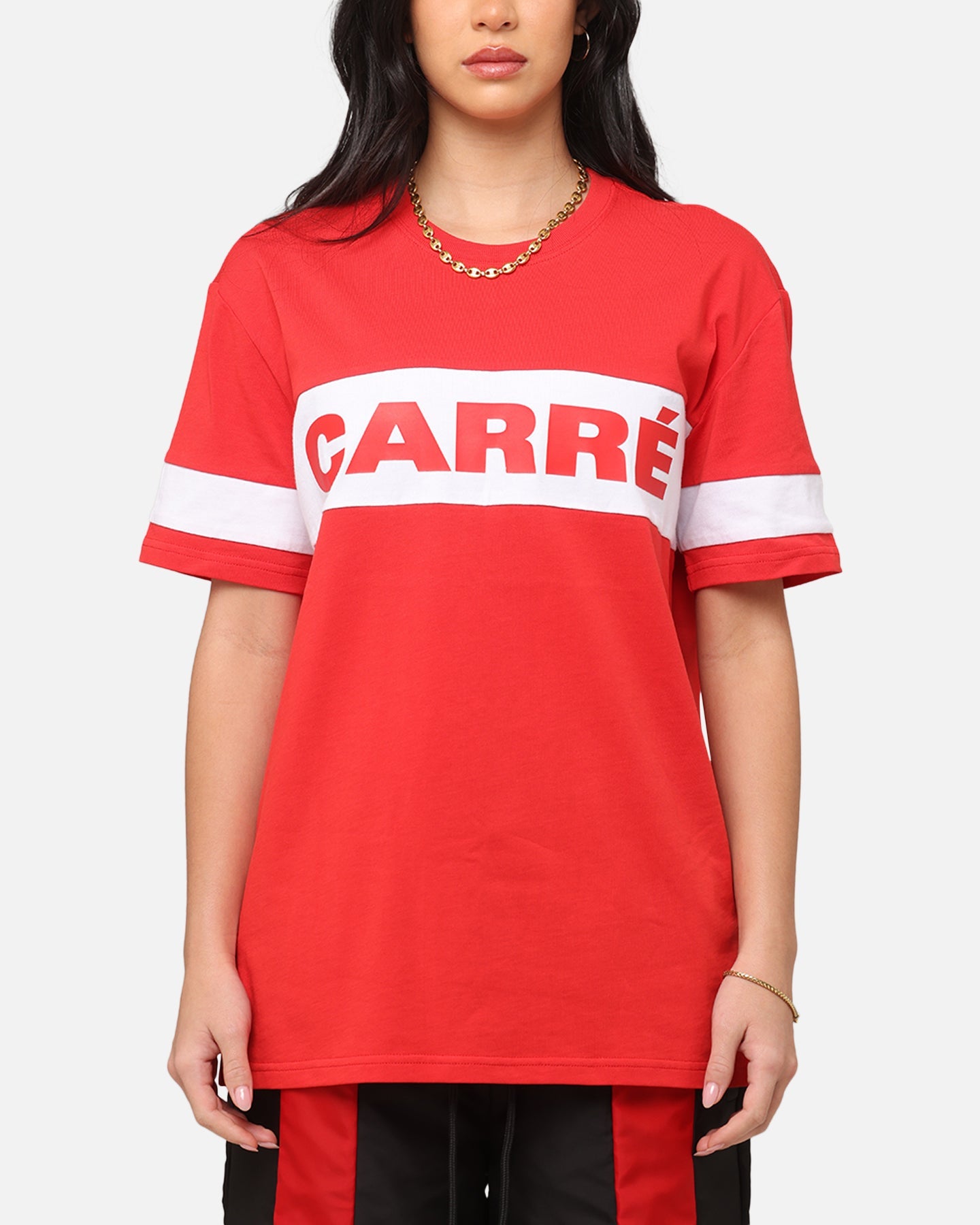 Carre Bars T-Shirt Red/White Style001