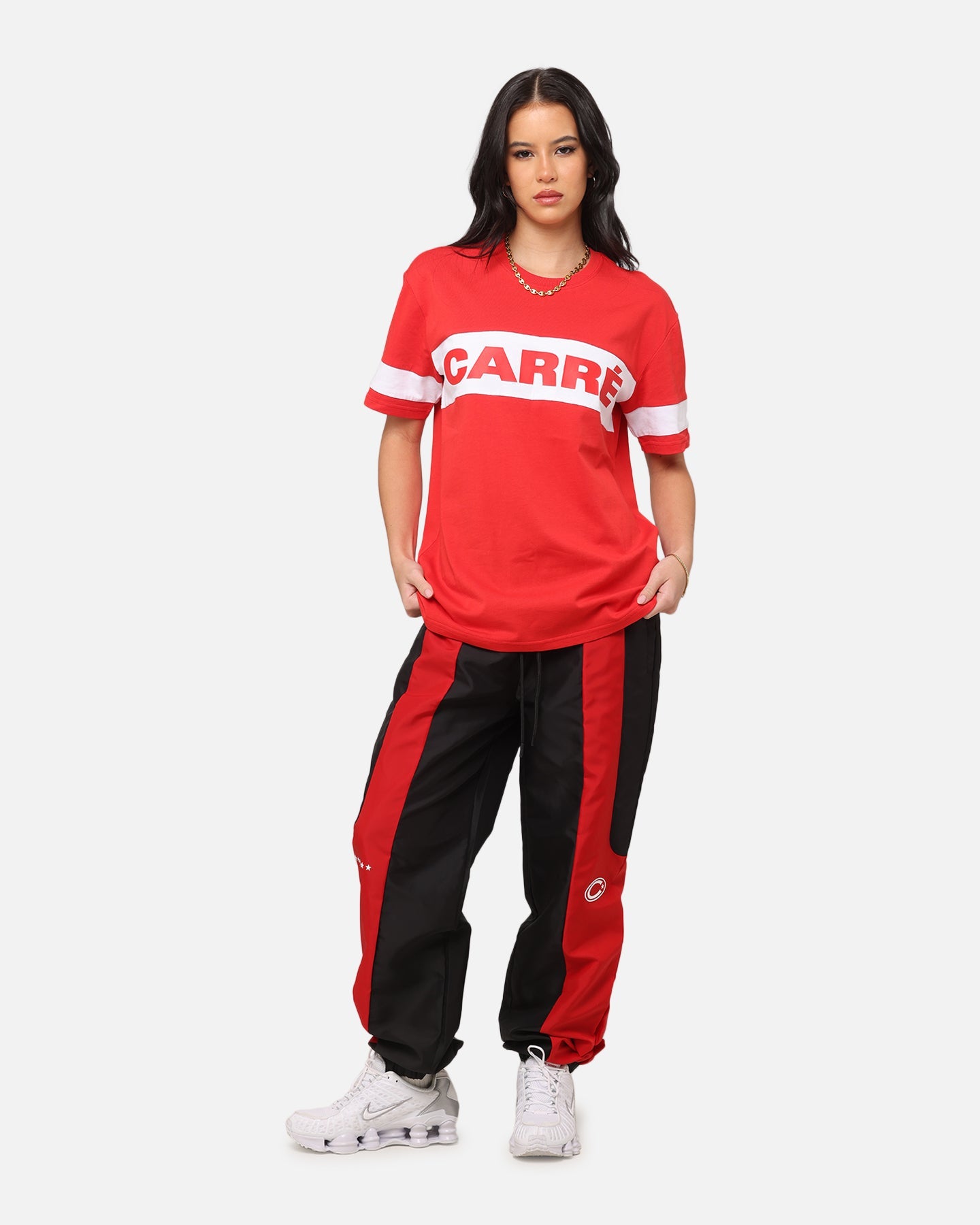 Carre Bars T-Shirt Red/White Style001