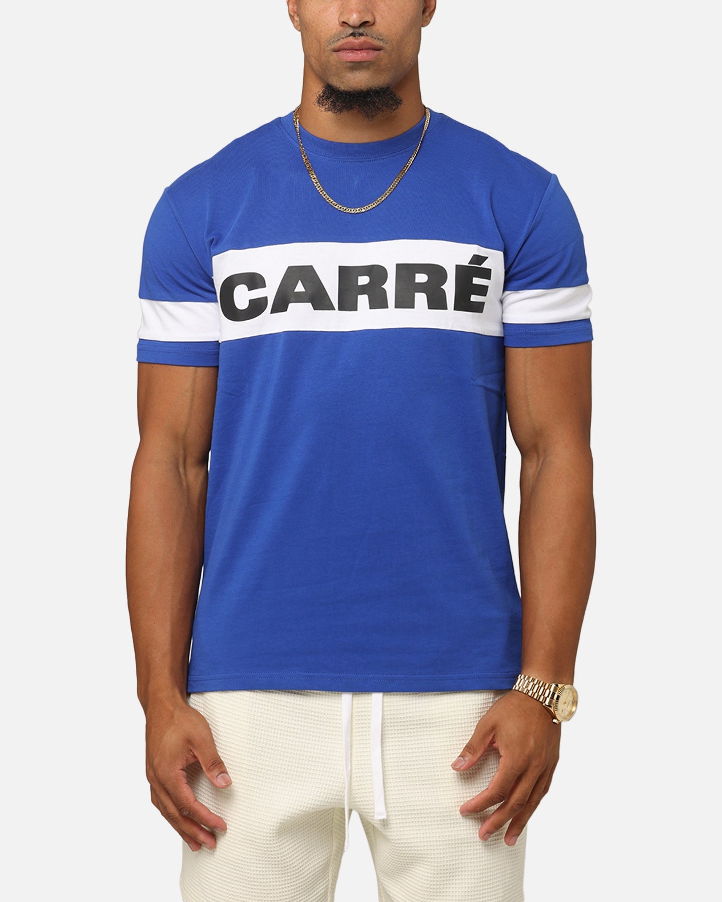 Carre Bars T-Shirt Royal/White