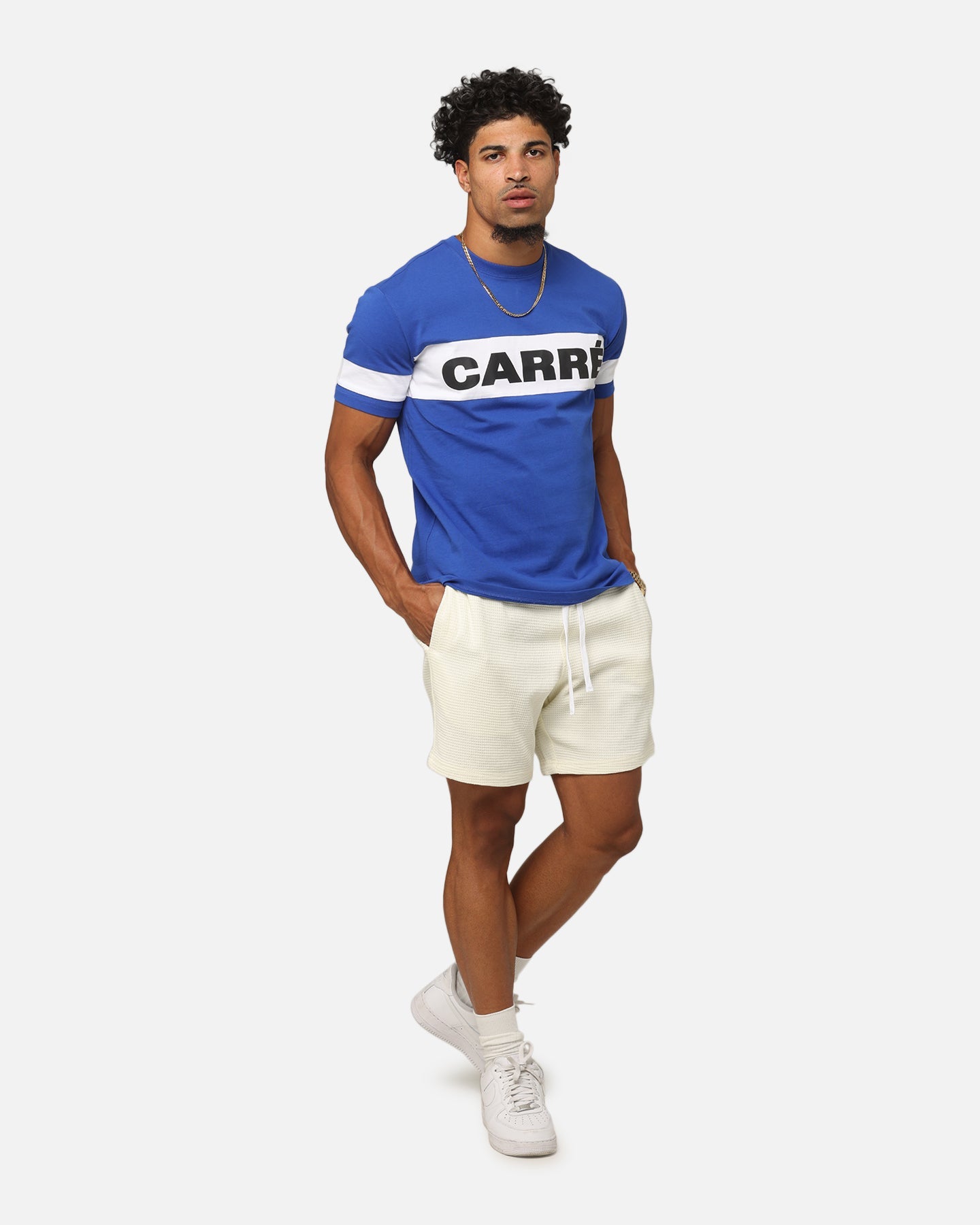 Carre Bars T-Shirt Royal/White