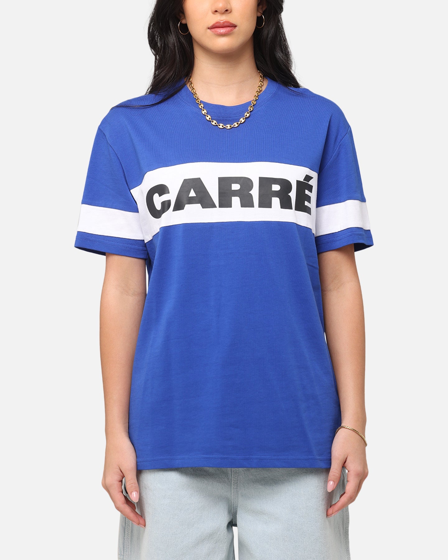 Carre Bars T-Shirt Royal/White Style001