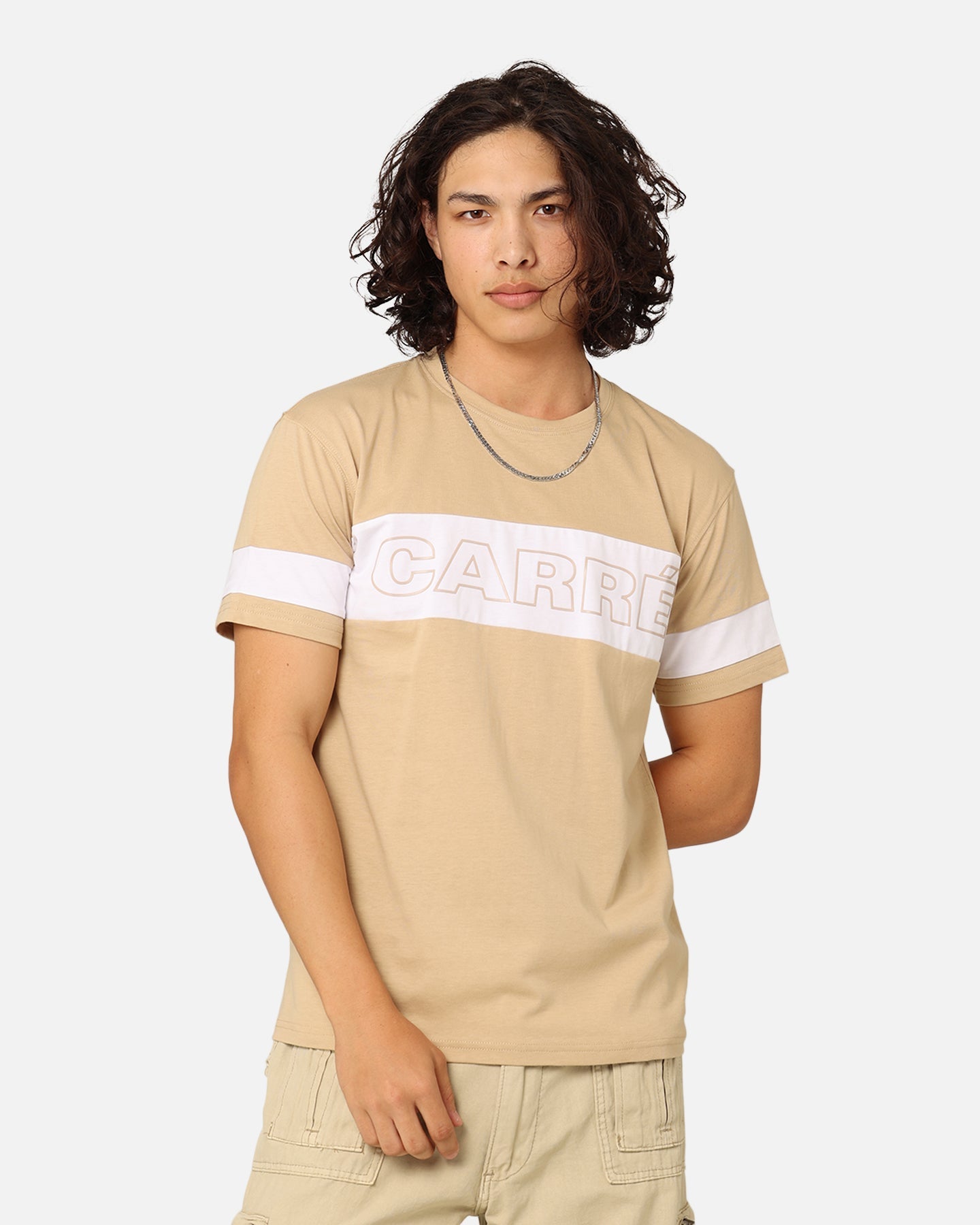 Carre Bars T-Shirt Stone/White