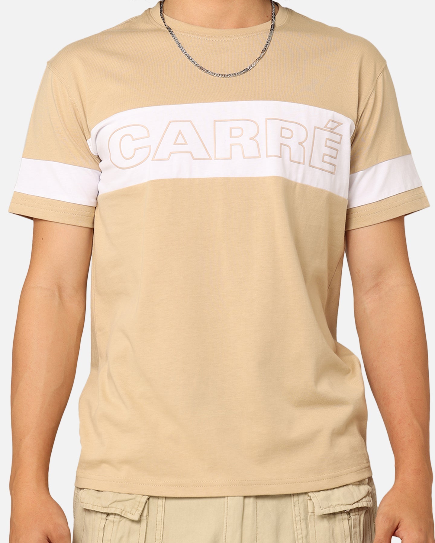 Carre Bars T-Shirt Stone/White