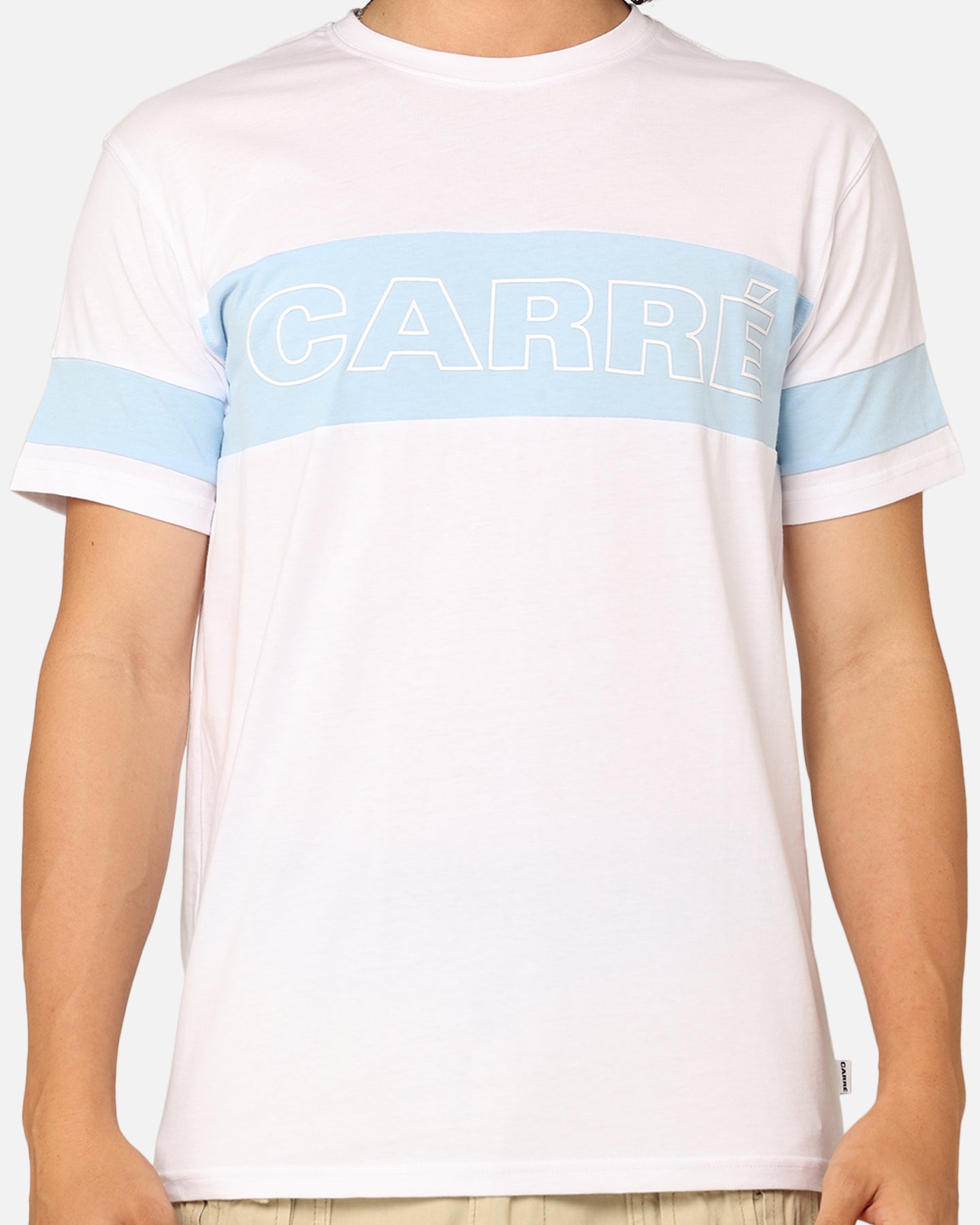 Carre Bars T-Shirt White/Light Blue