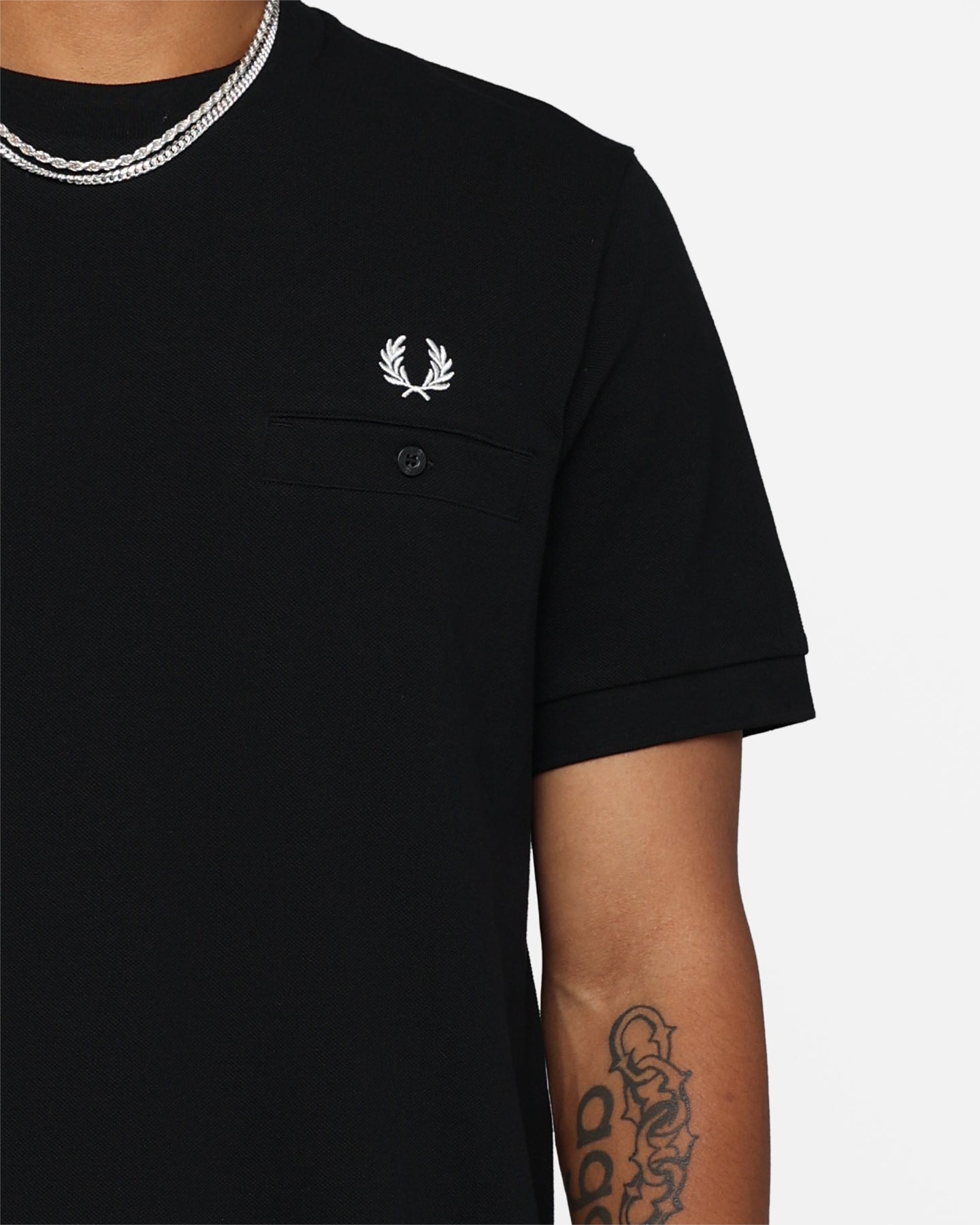 Fred Perry Pocket Detail Piqu√© T-Shirt Black