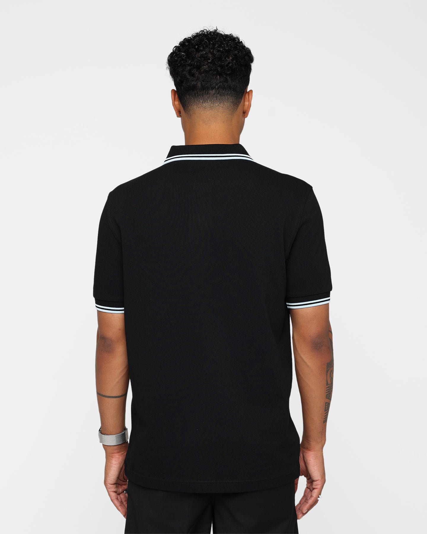 Fred Perry Twin Tipped Polo Shirt Black/Light Ice