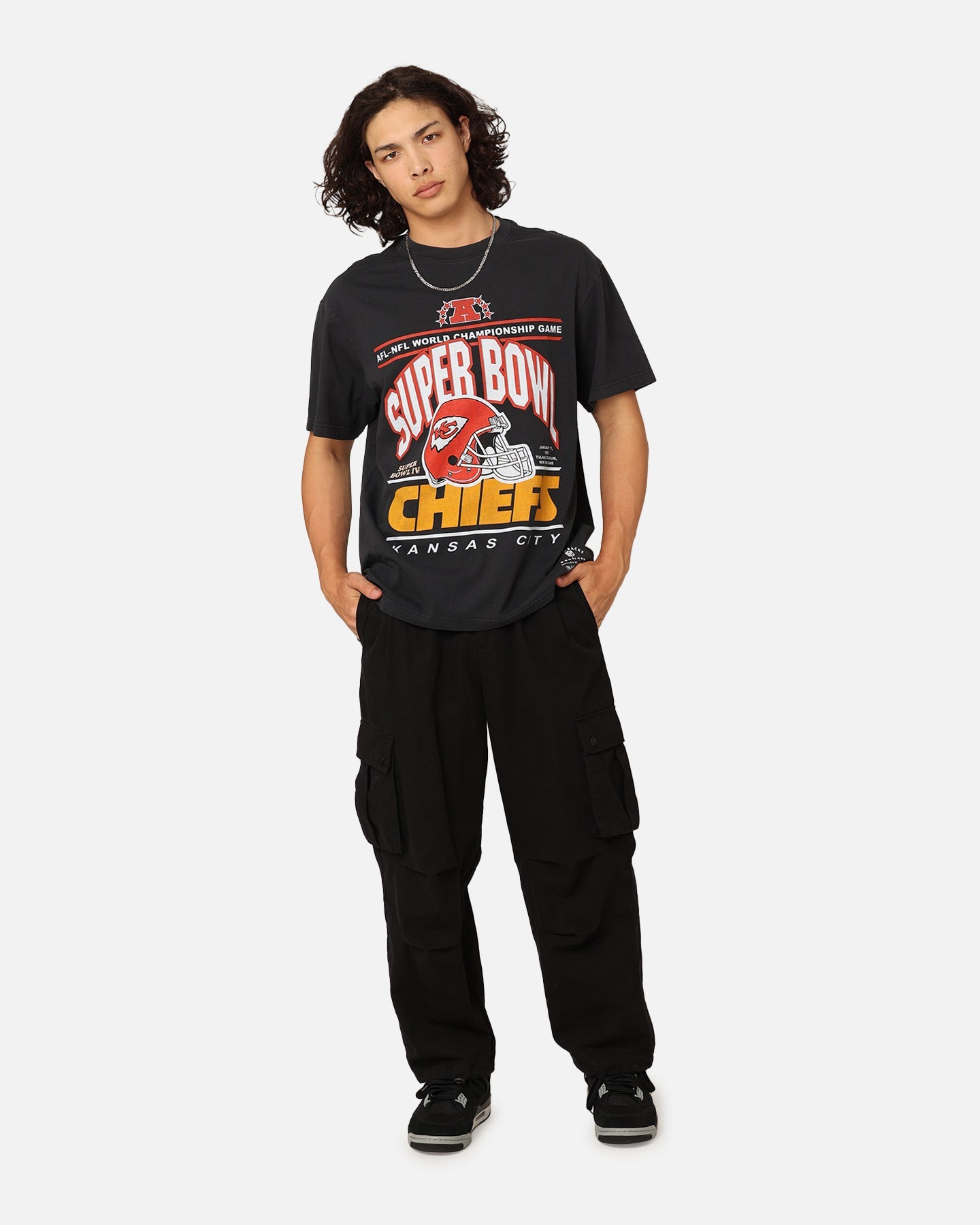 Mitchell & Ness Kansas City Chiefs '70s Super Bowl T-Shirt Faded Black
