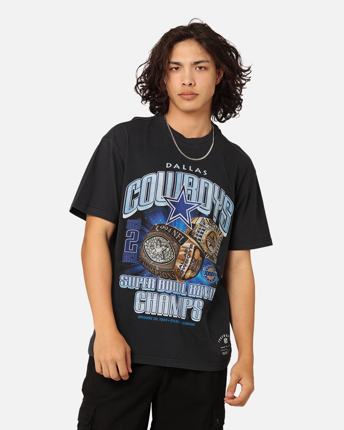 Mitchell & Ness Dallas Cowboys '93-94 Super Bowl Champs T-Shirt Faded Black