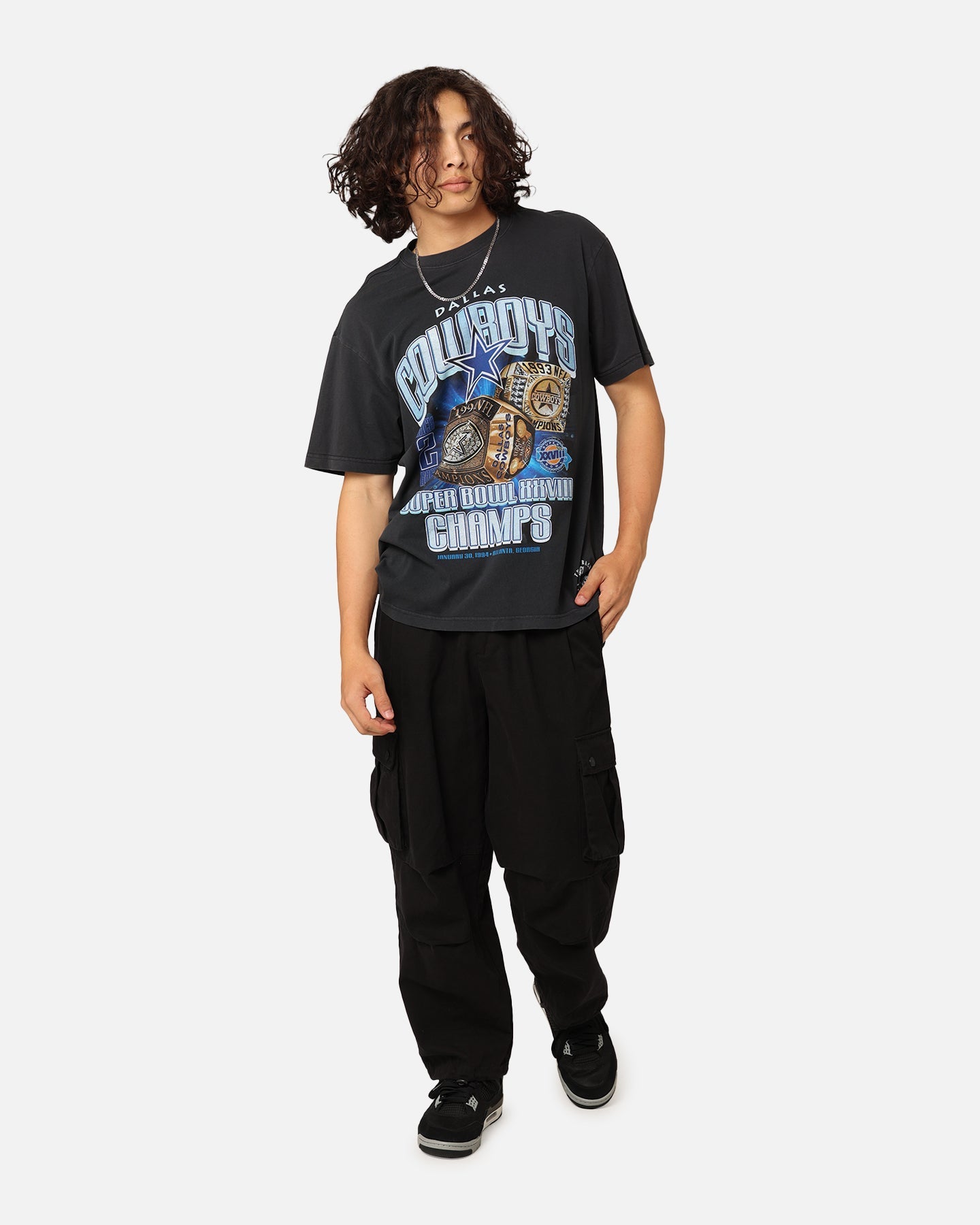 Mitchell & Ness Dallas Cowboys '93-94 Super Bowl Champs T-Shirt Faded Black