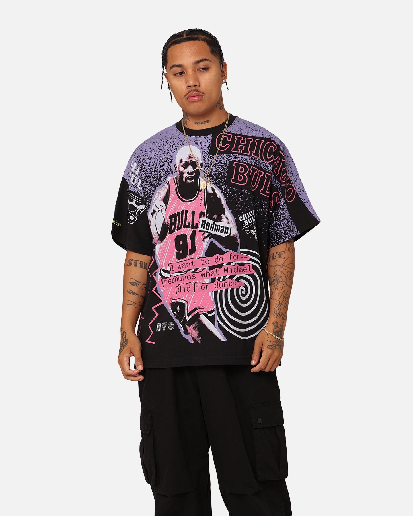 Mitchell & Ness Chicago Bulls Dennis Rodman Rebound T-Shirt Black