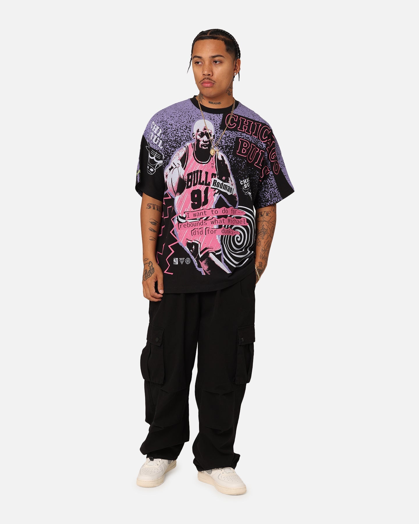 Mitchell & Ness Chicago Bulls Dennis Rodman Rebound T-Shirt Black