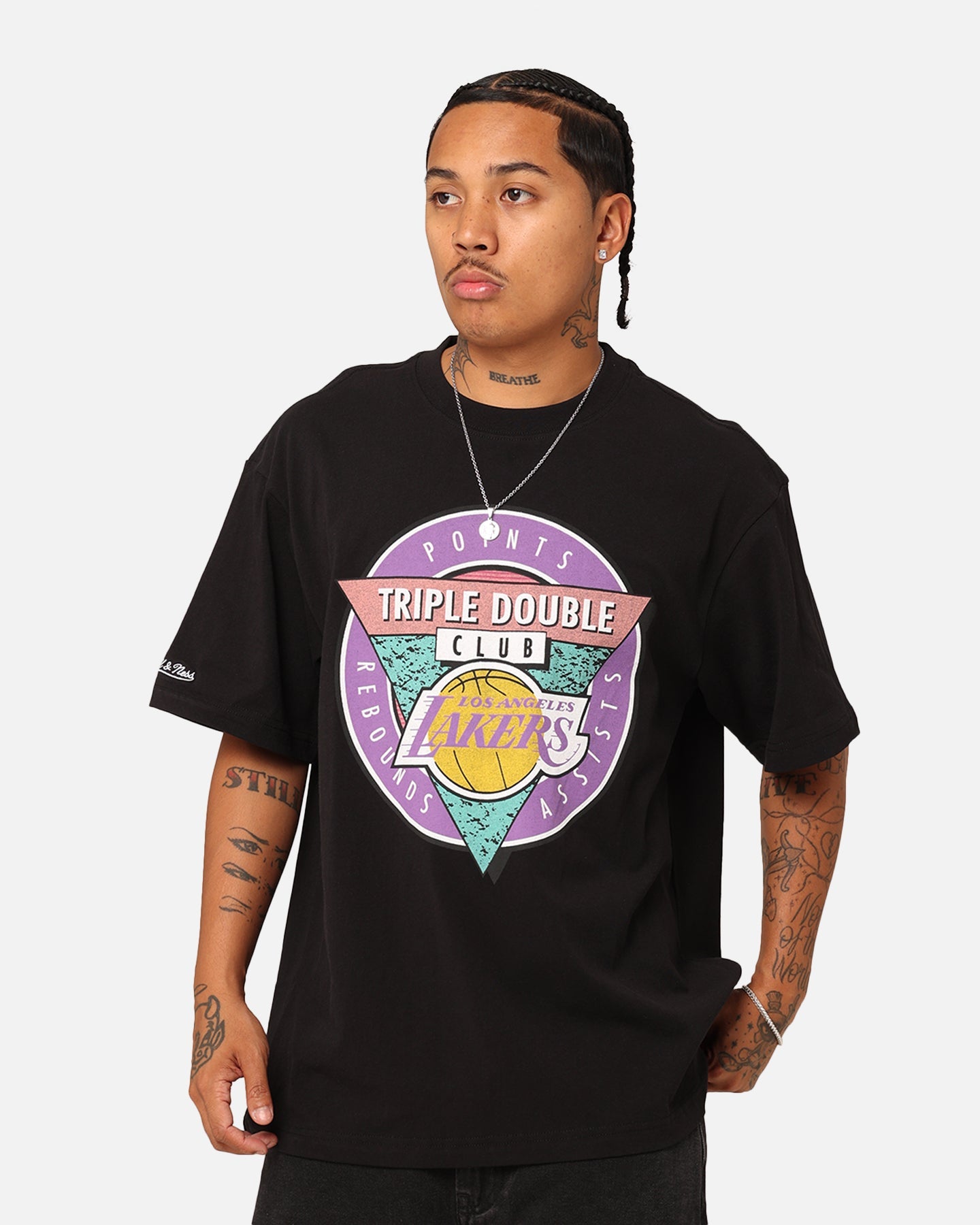 Mitchell & Ness Los Angeles Lakers Triple Double Club T-Shirt Black