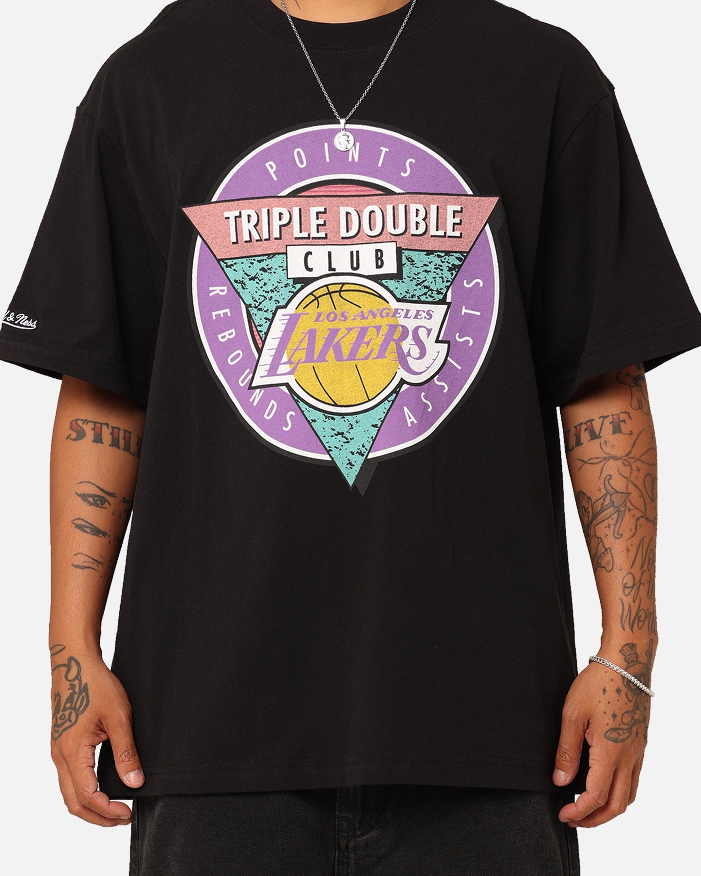 Mitchell & Ness Los Angeles Lakers Triple Double Club T-Shirt Black