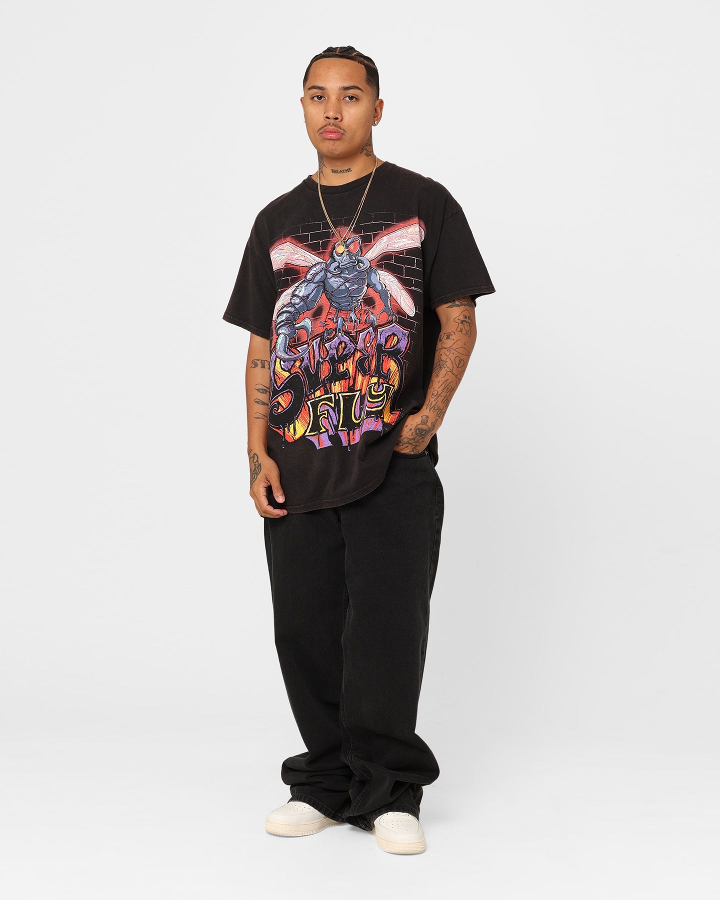 Goat Crew X Teenage Mutant Ninja Turtles Superfly Vintage T-Shirt Black Wash