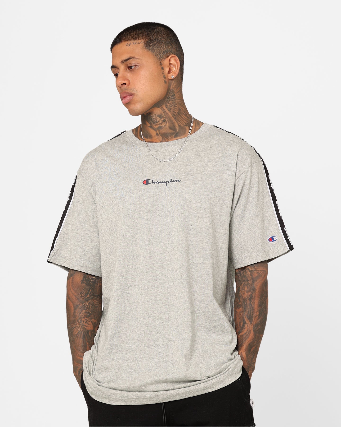 Champion Rochester Tape T-Shirt Oxford Heather