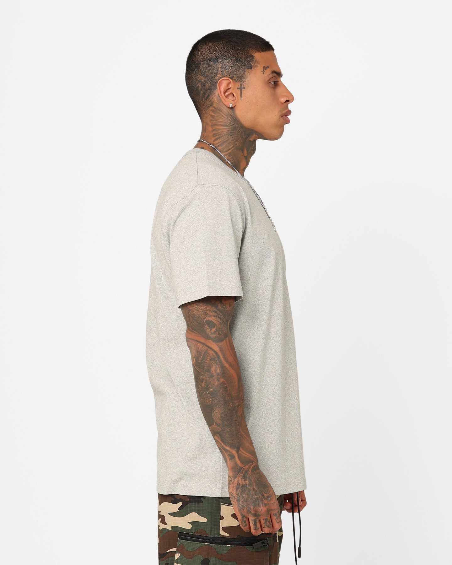 Champion Heritage Small C T-Shirt Oxford Heather