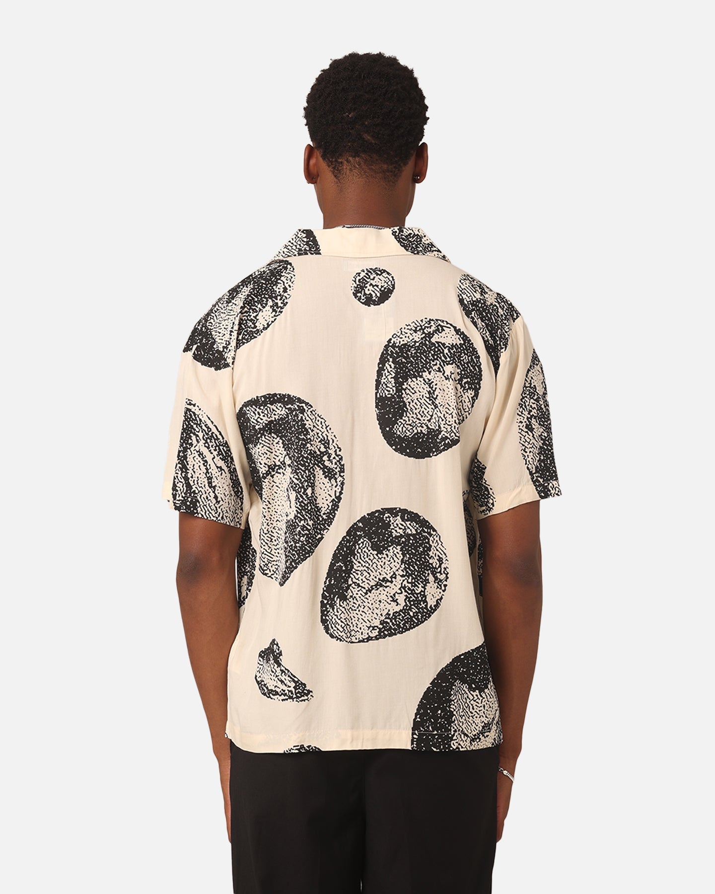 Market Bitmap Short Sleeve Button Up Shirt Ecru