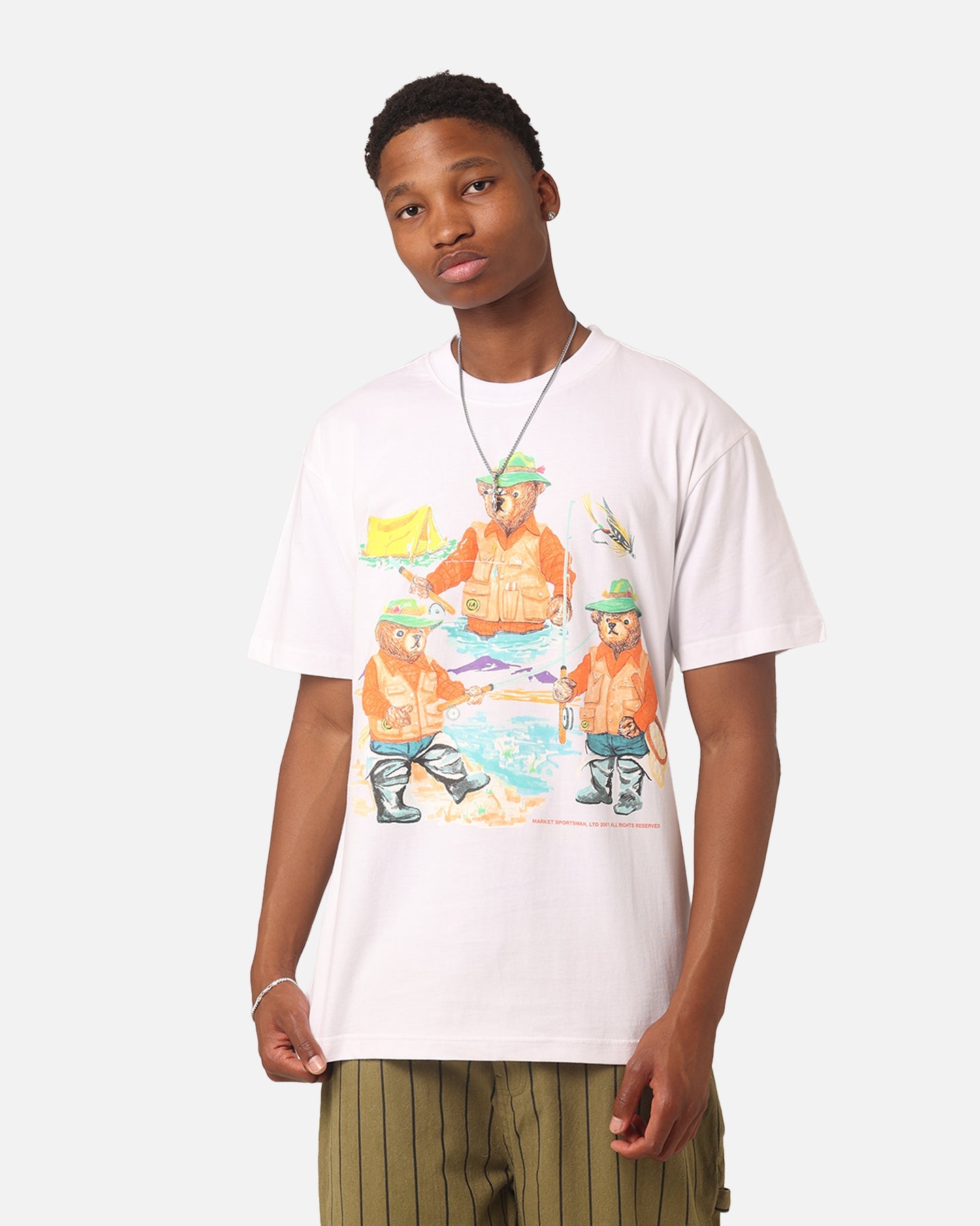 Market Sportsman Bear T-Shirt White