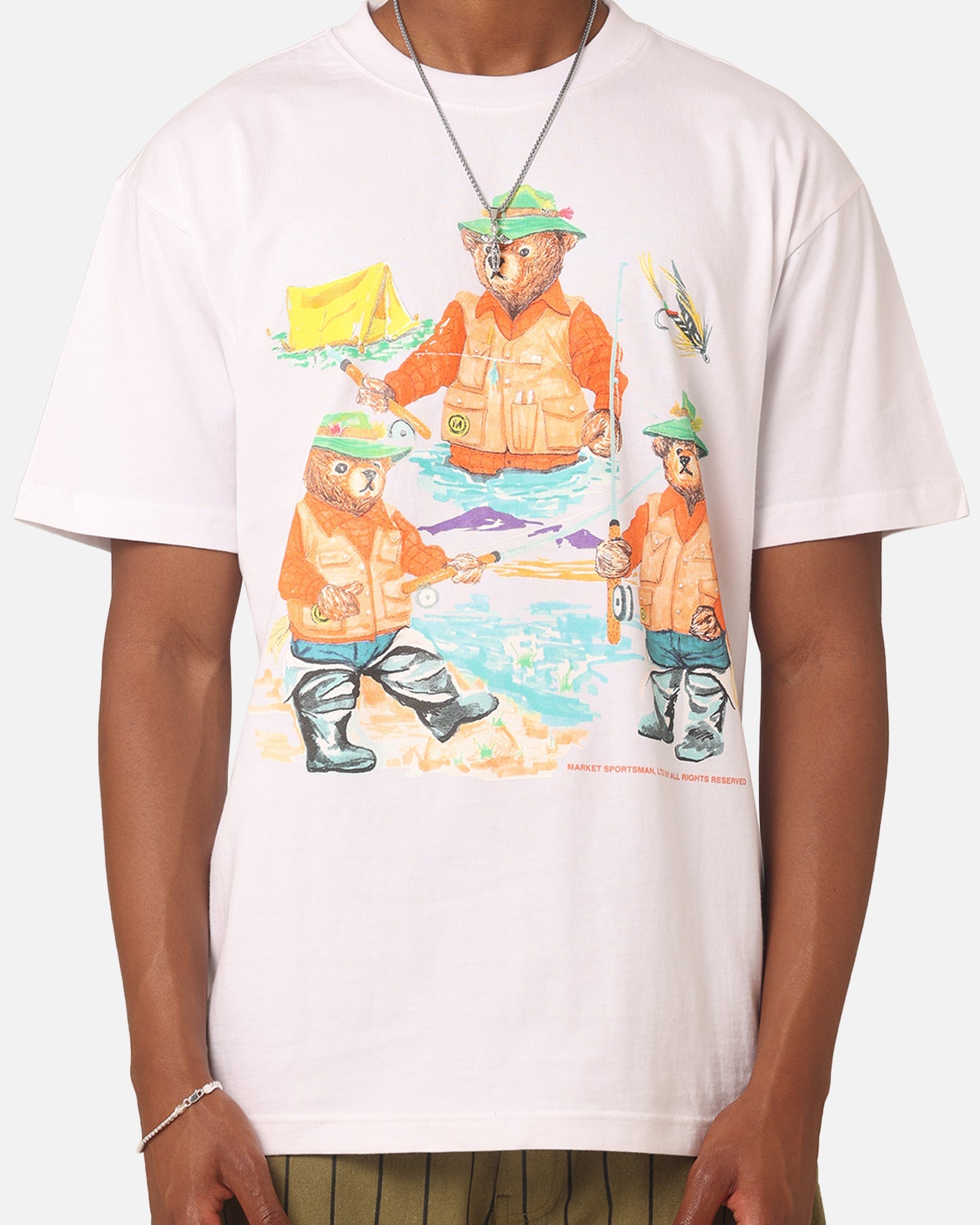 Market Sportsman Bear T-Shirt White