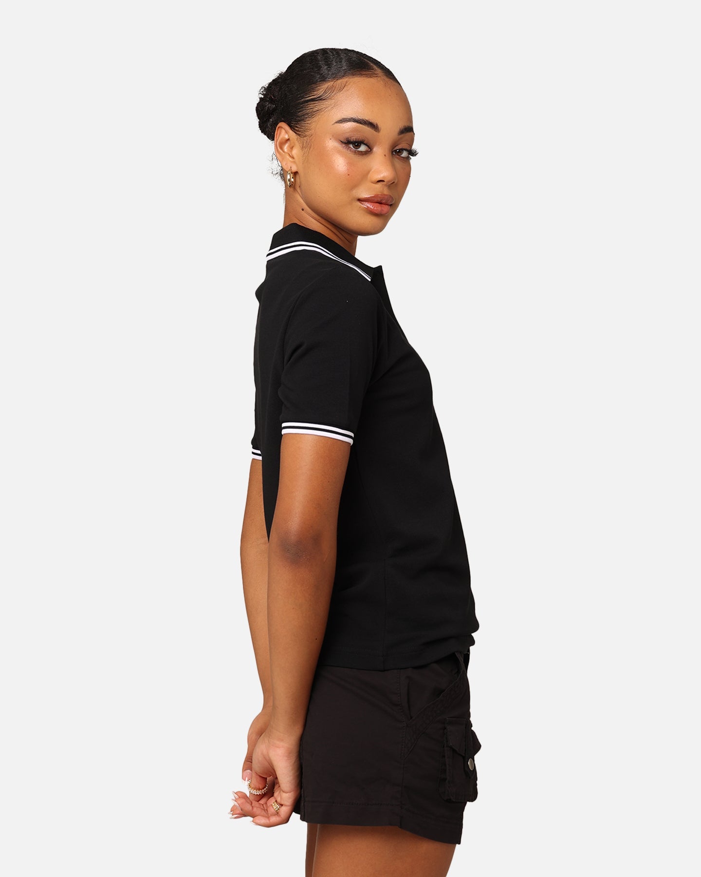 Fred Perry Women's The Twin Tipped Polo Shirt Black/White