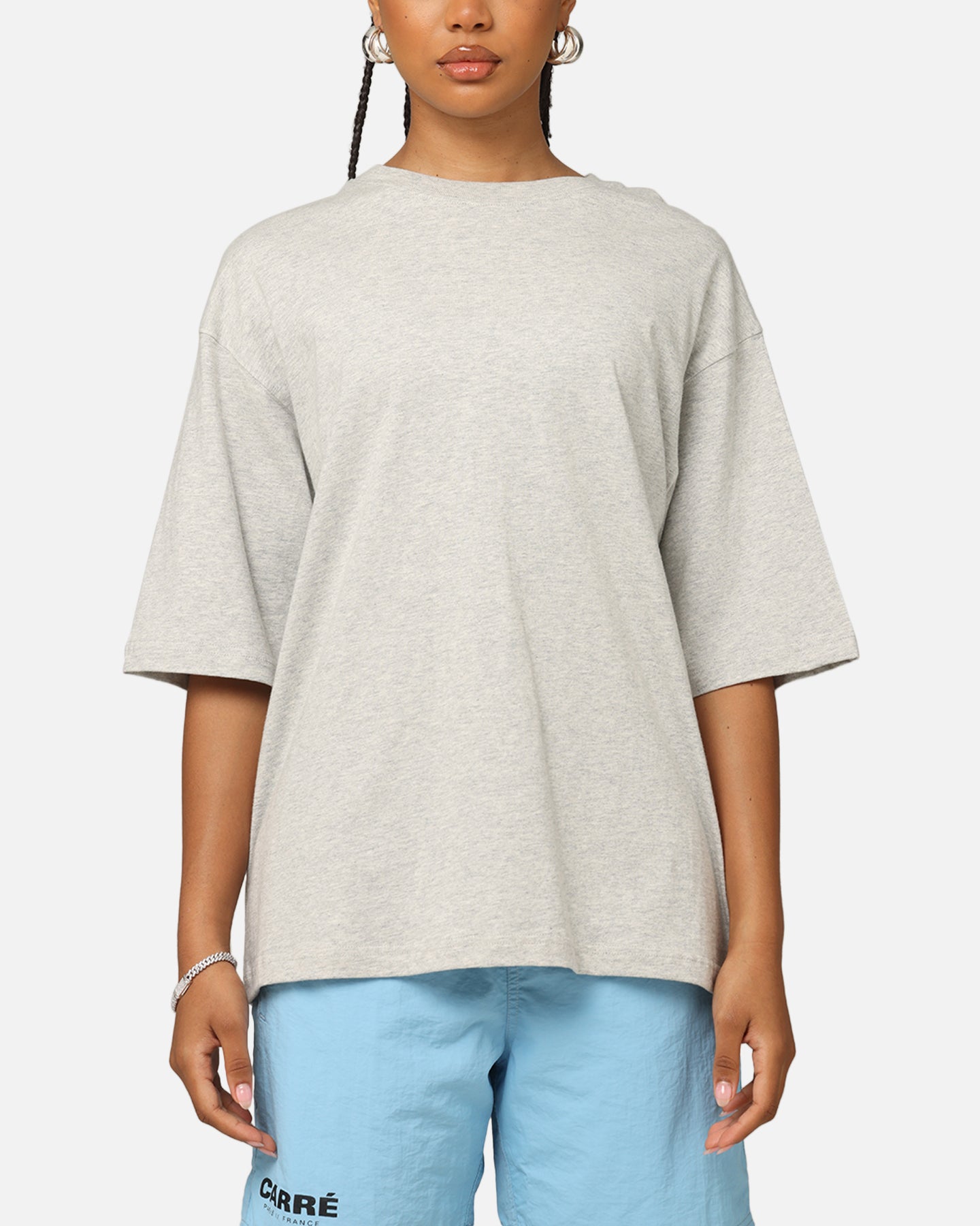 Carre Blanc Boxy T-Shirt Grey Marle Style001