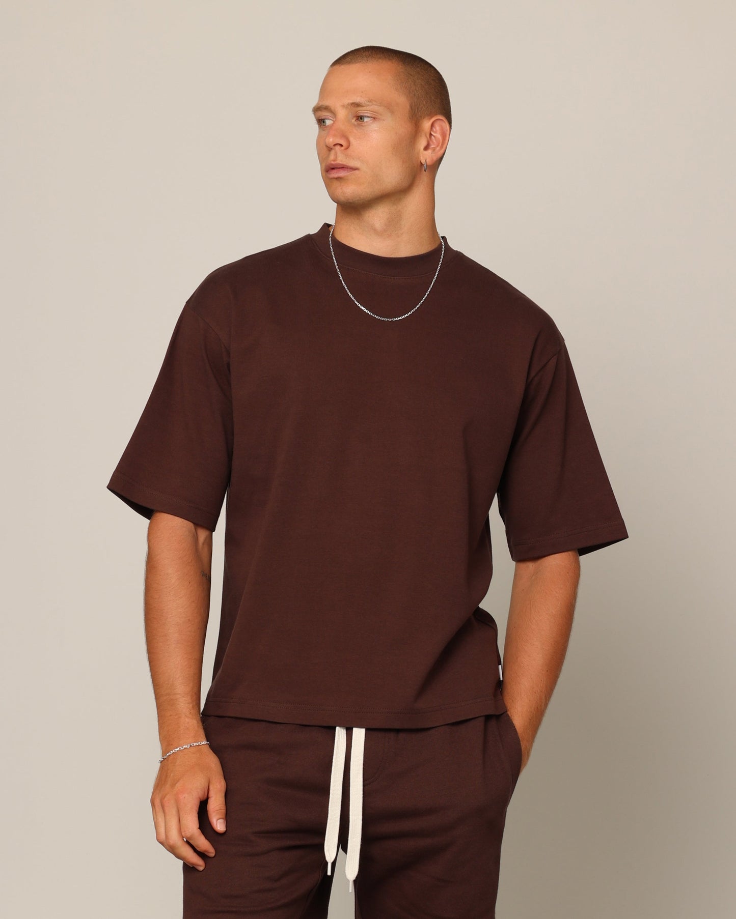 Carr√© Blanc Boxy T-Shirt Brown