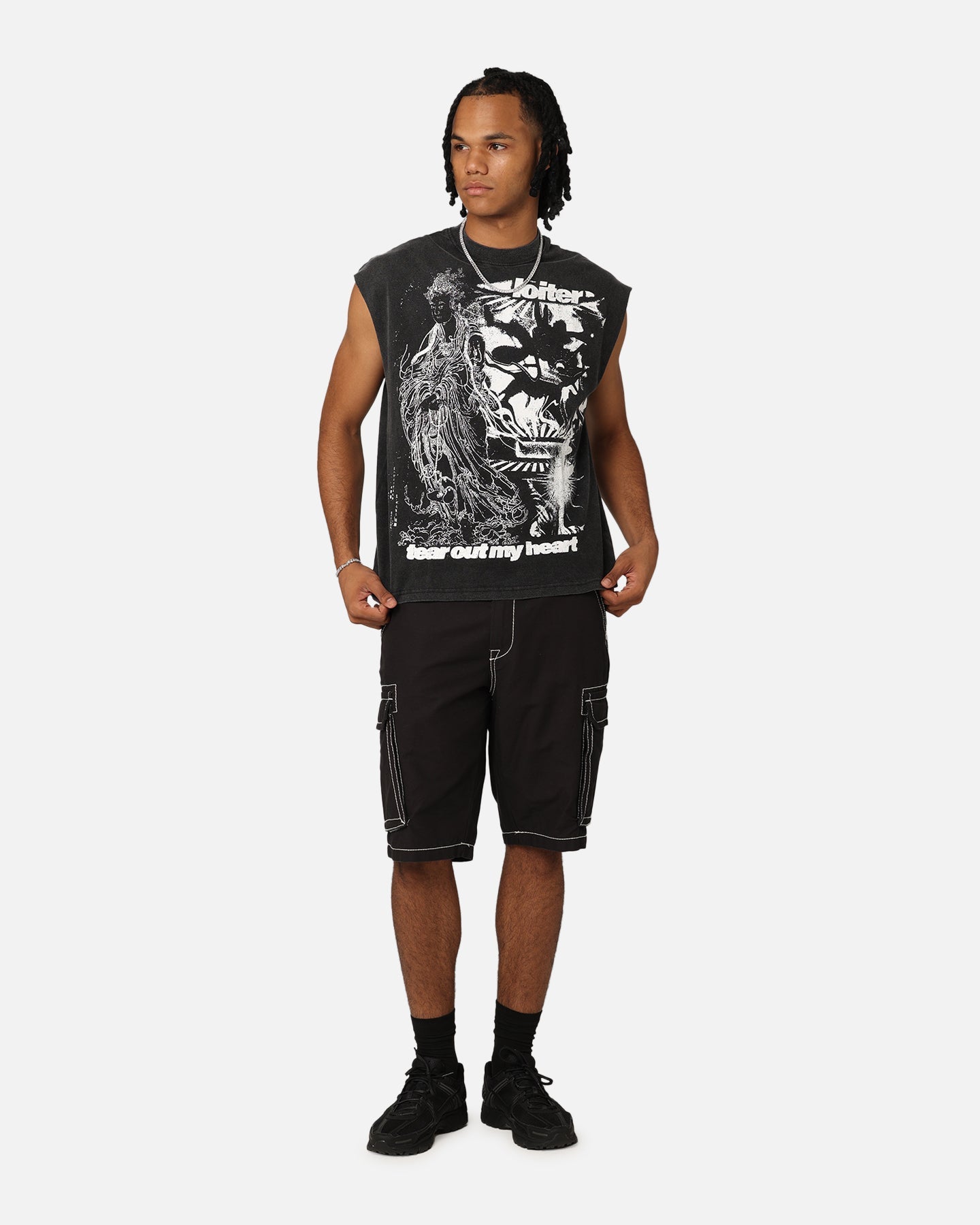 Loiter Soulless Oversized Muscle T-Shirt Vintage Black