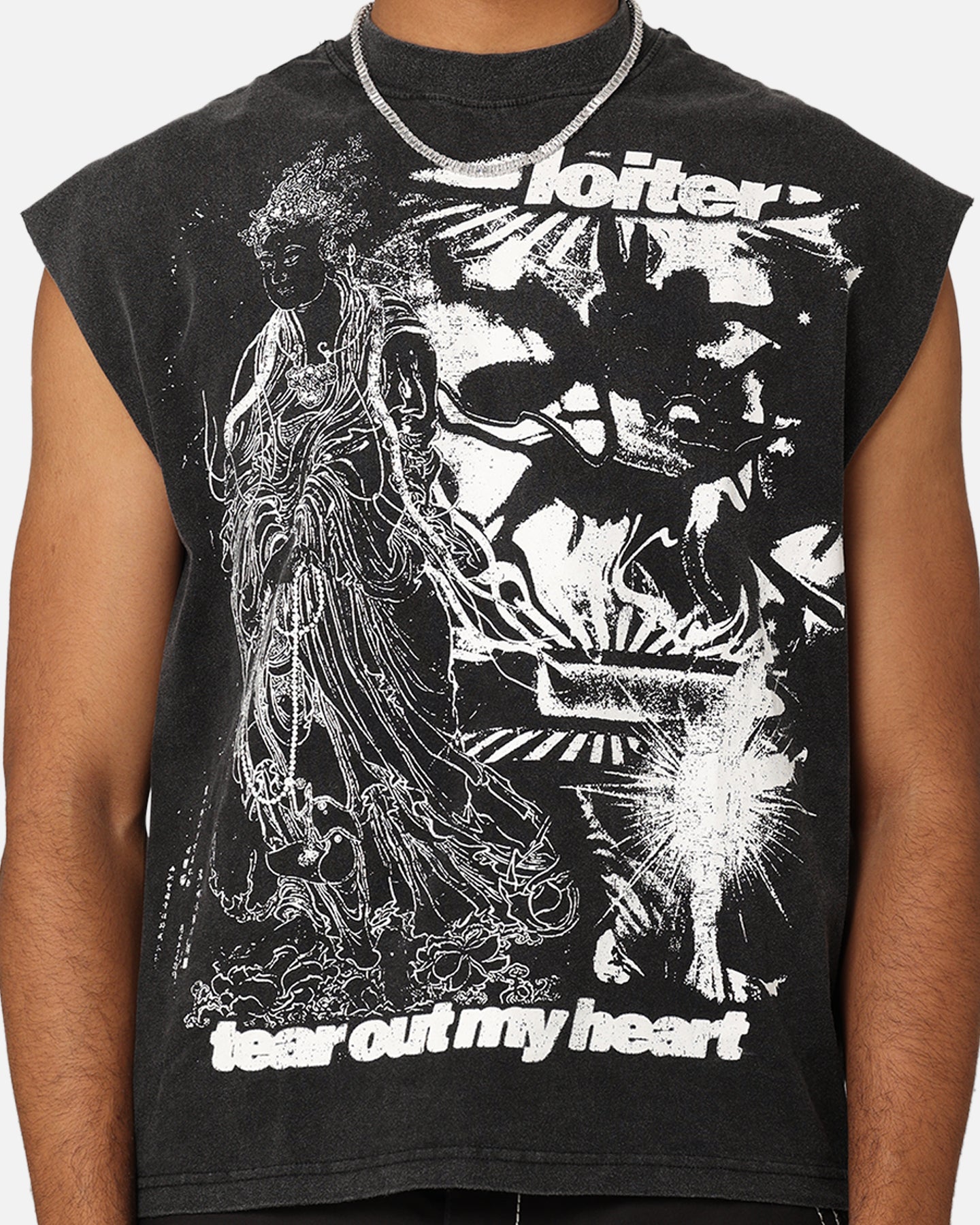 Loiter Soulless Oversized Muscle T-Shirt Vintage Black