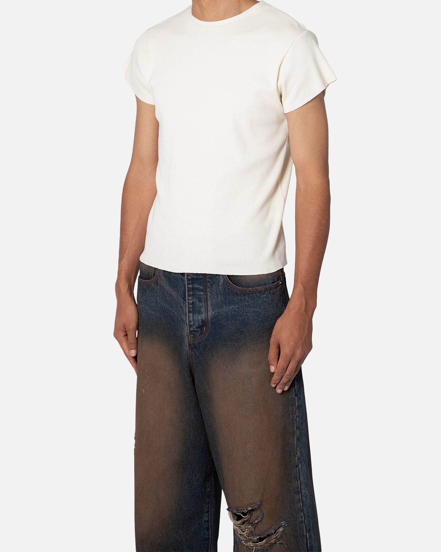 MNML Fitted Rib T-Shirt White