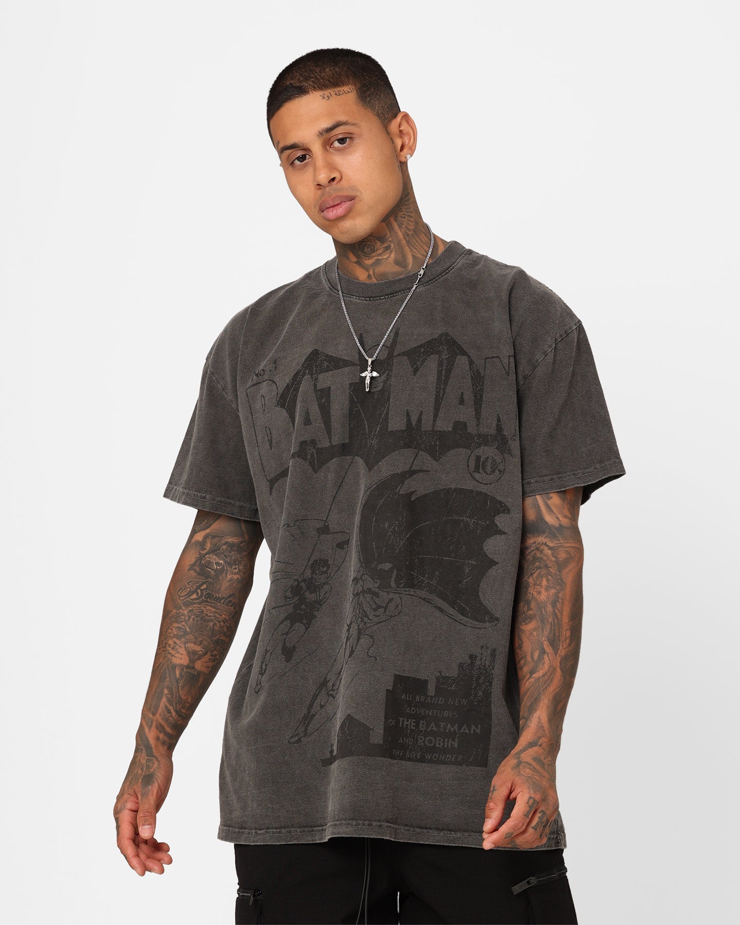 Goat Crew X DC Batman Issue #01 Noir Heavyweight Vintage T-Shirt Black Wash