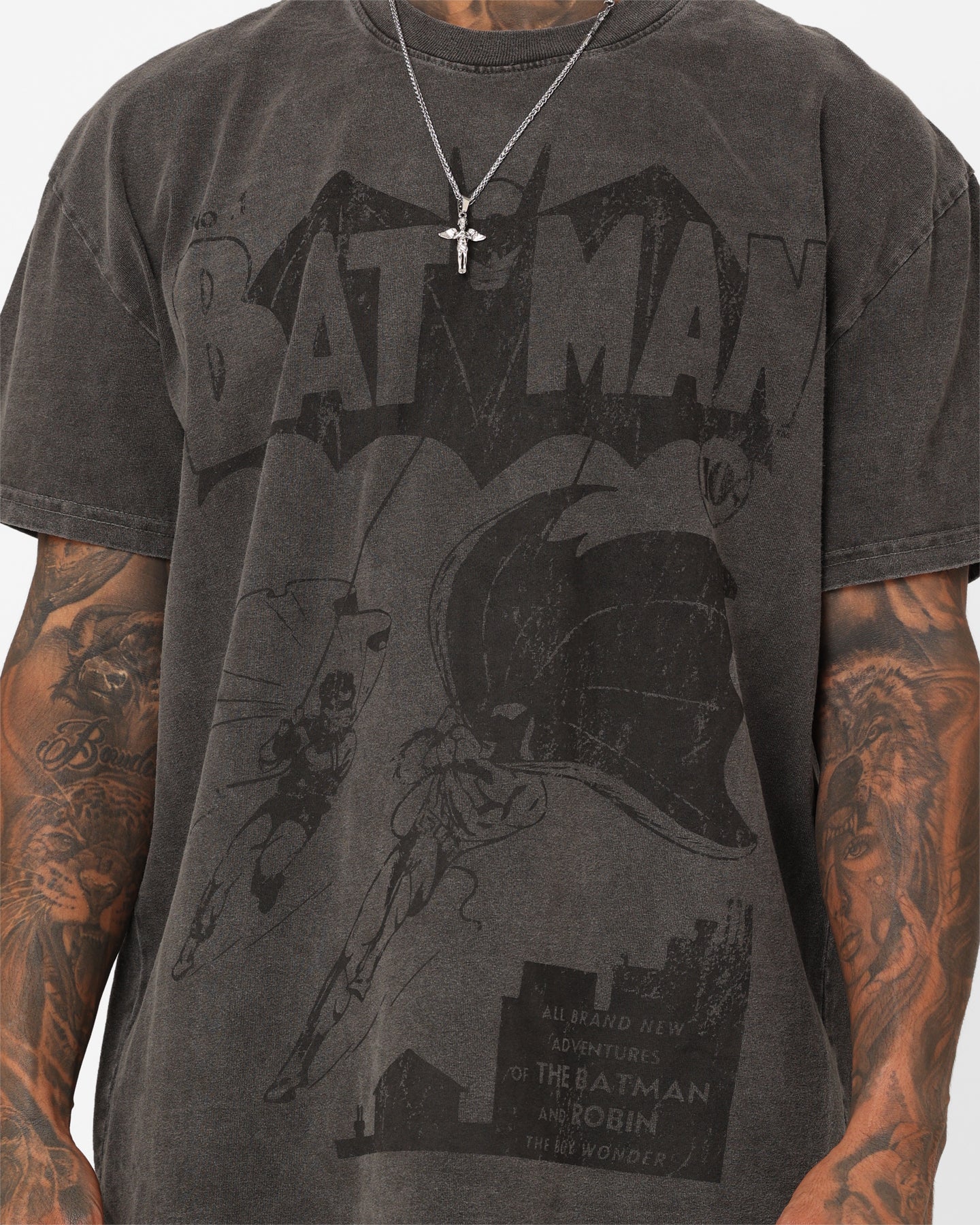 Goat Crew X DC Batman Issue #01 Noir Heavyweight Vintage T-Shirt Black Wash
