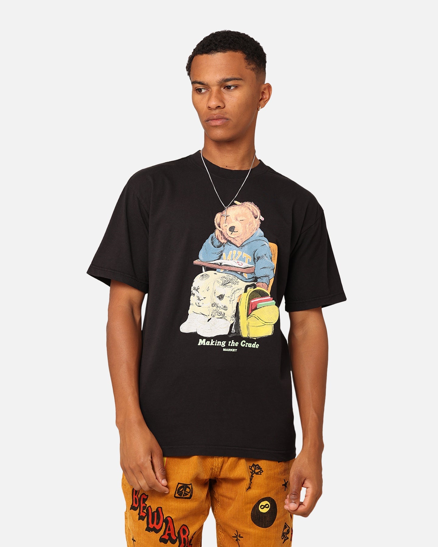 Market Making The Grade Bear T-Shirt Washed Black