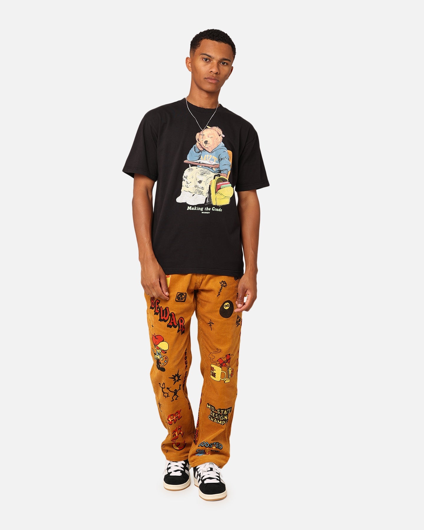 Market Making The Grade Bear T-Shirt Washed Black