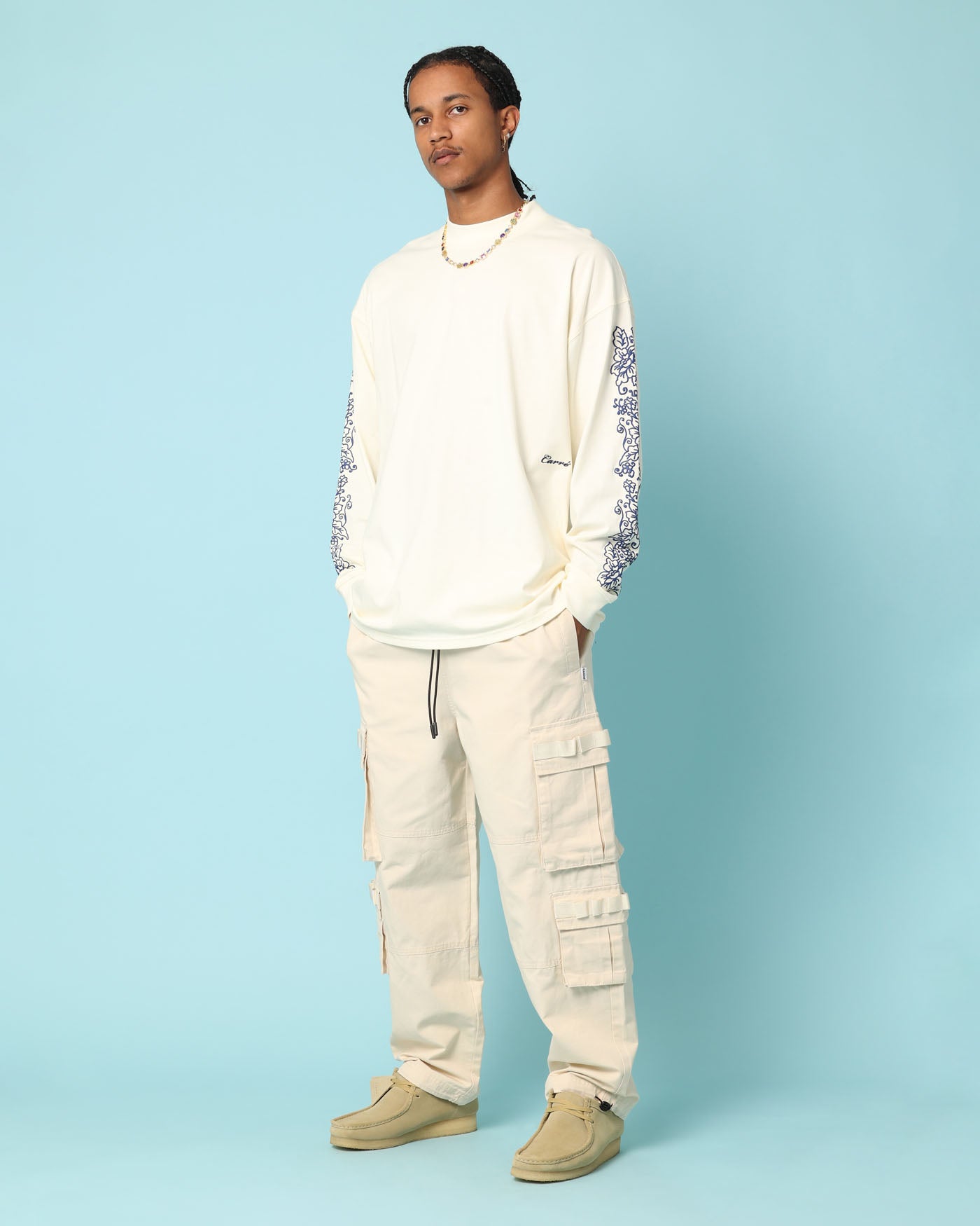 Carr√© Botanical Oversized Long Sleeve T-Shirt Off White