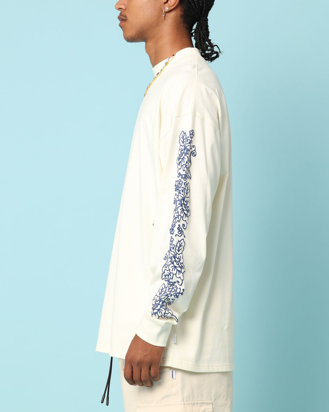 Carr√© Botanical Oversized Long Sleeve T-Shirt Off White